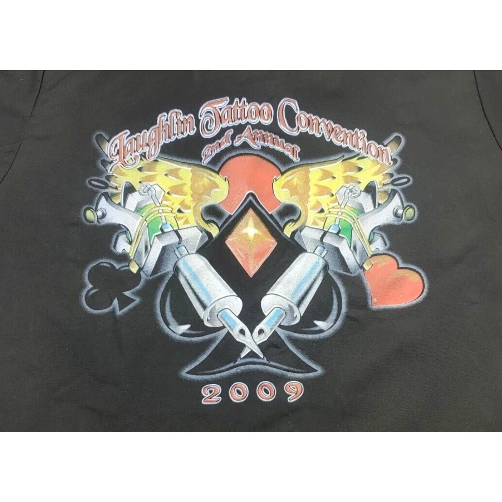 Vintage VINTAGE Laughlin Tattoo Convention Shirt Mens L 2009 Button-Up New Old Stock Black Cotton ACH Apparel Short Sleeve Size US L / EU 52-54 / 3 - 2 Thumbnail