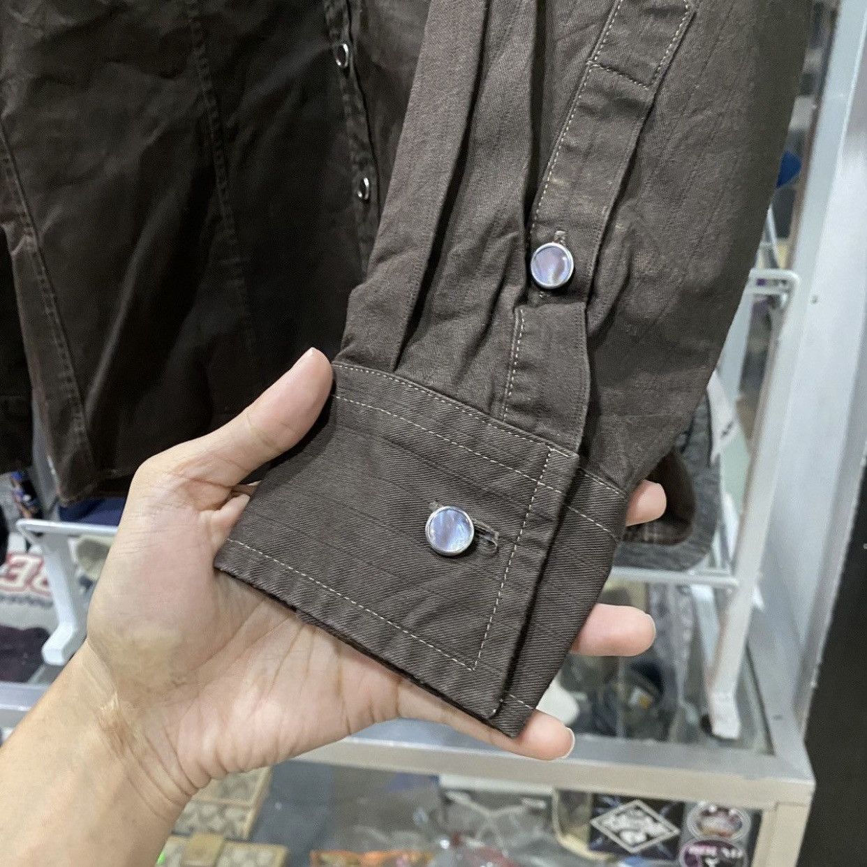 Katharine Hamnett London Vintage Katharine Hamnett London Brown Denim Western Shirt Size US L / EU 52-54 / 3 - 6 Thumbnail