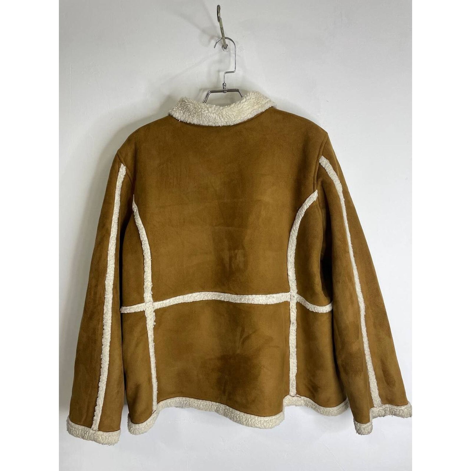 Other × Vintage Vintage Faux Shearling Brown Suede Jacket XL Sherpa Coat Size XL / US 12-14 / IT 48-50 - 6 Thumbnail