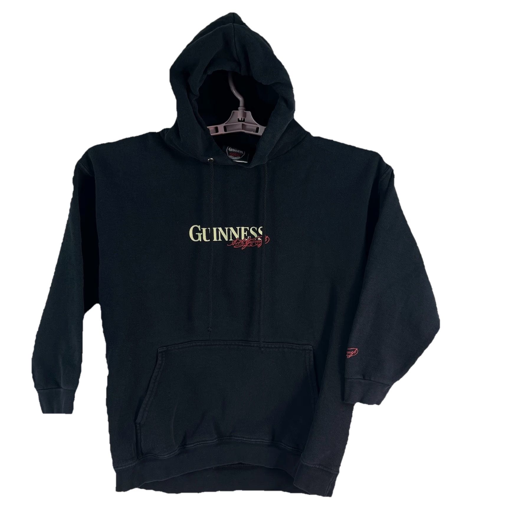 Vintage Guinness Hoodie Adult M Black Pullover Jersey Cotton Heavyweight Crew Neck Hooded Pockets Logo Winter Men Size US M / EU 48-50 / 2 - 2 Thumbnail