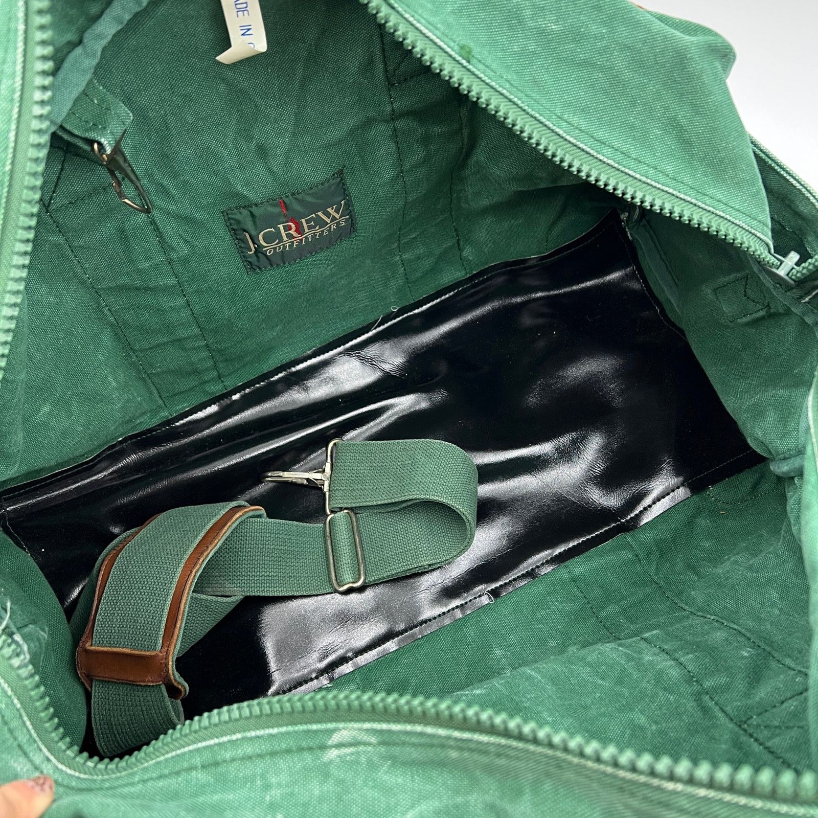 J.Crew Vintage J.Crew Green Canvas Duffle Bag Size ONE SIZE - 4 Thumbnail