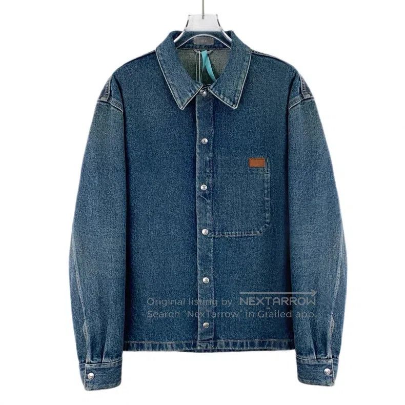 Dior Dior Blue logo leather label cotton lapel single-breasted Size US S / EU 44-46 / 1 - 1 Thumbnail