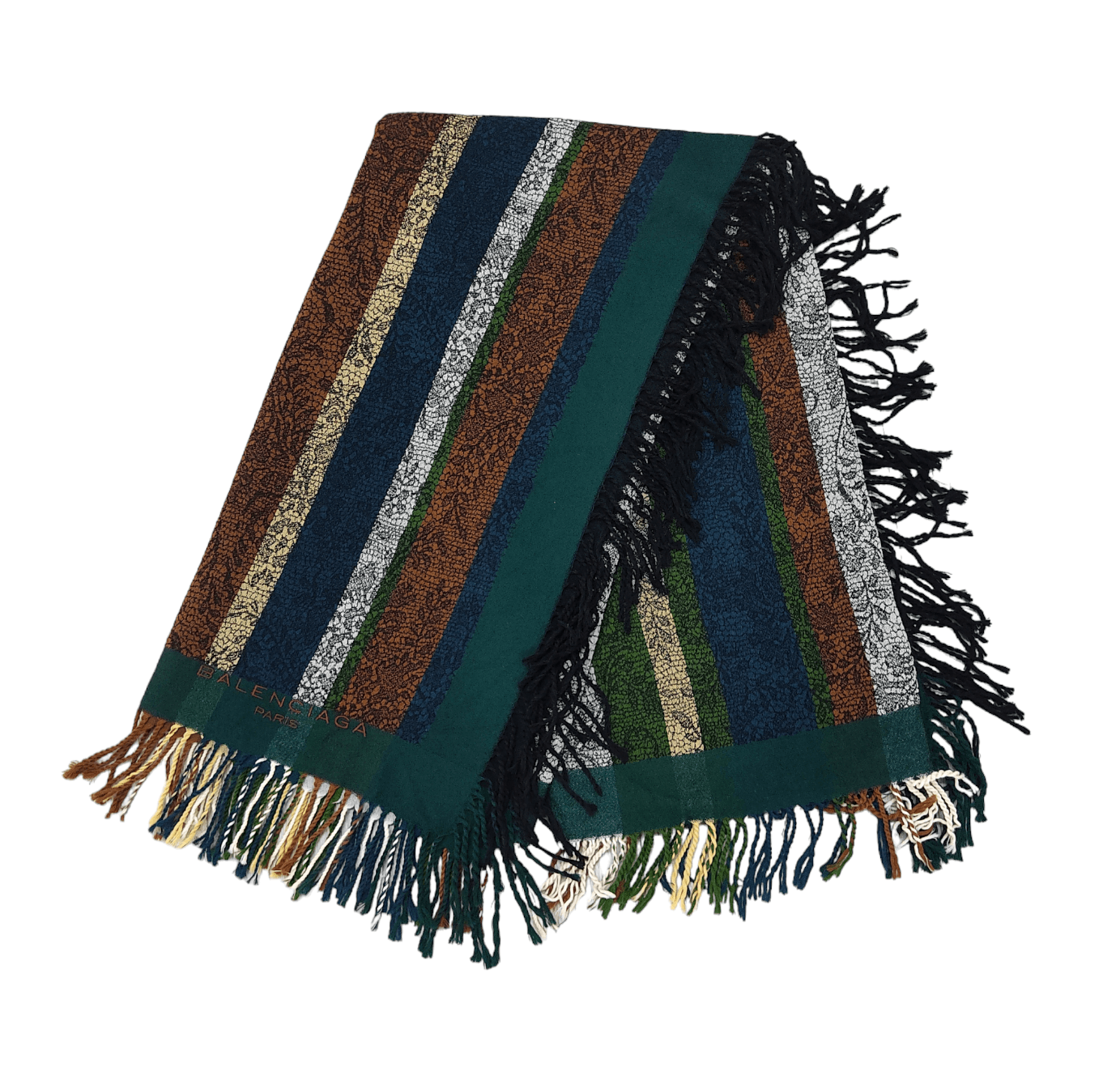Balenciaga BALENCIAGA Striped Multicolour Woolen Muffler Shawl Size ONE SIZE - 2 Thumbnail