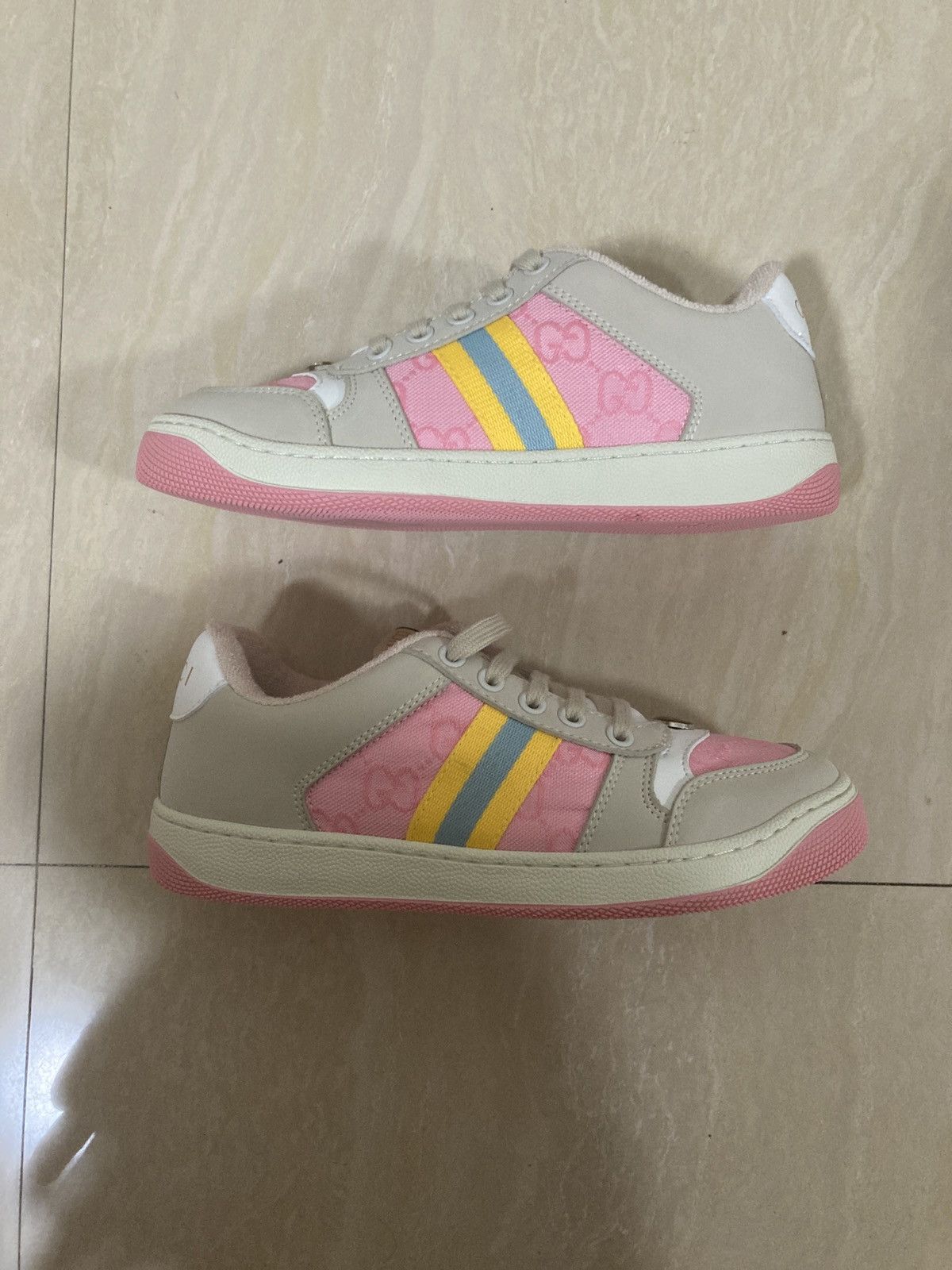 Gucci Gucci Screener GG Sneakers 'Pink Beige' Size US 7 / IT 37 - 2 Thumbnail