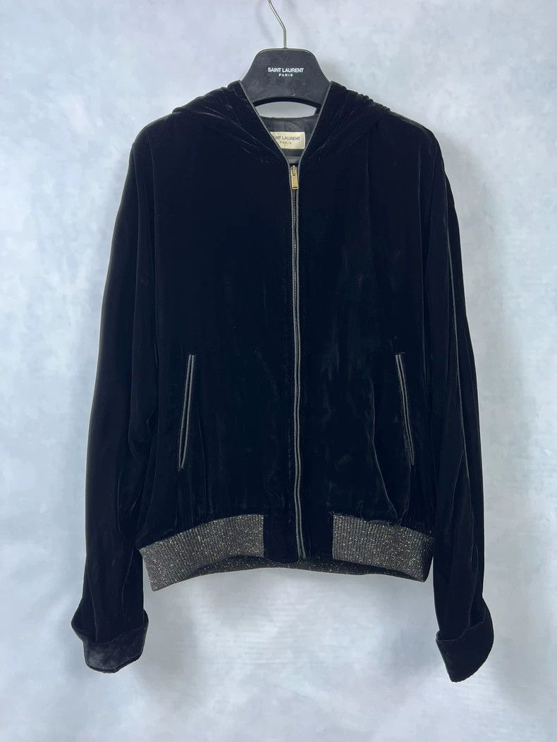 Saint Laurent Paris Saint Laurent Velvet Hooded Jacket-dmc Size US L / EU 52-54 / 3 - 1 Thumbnail