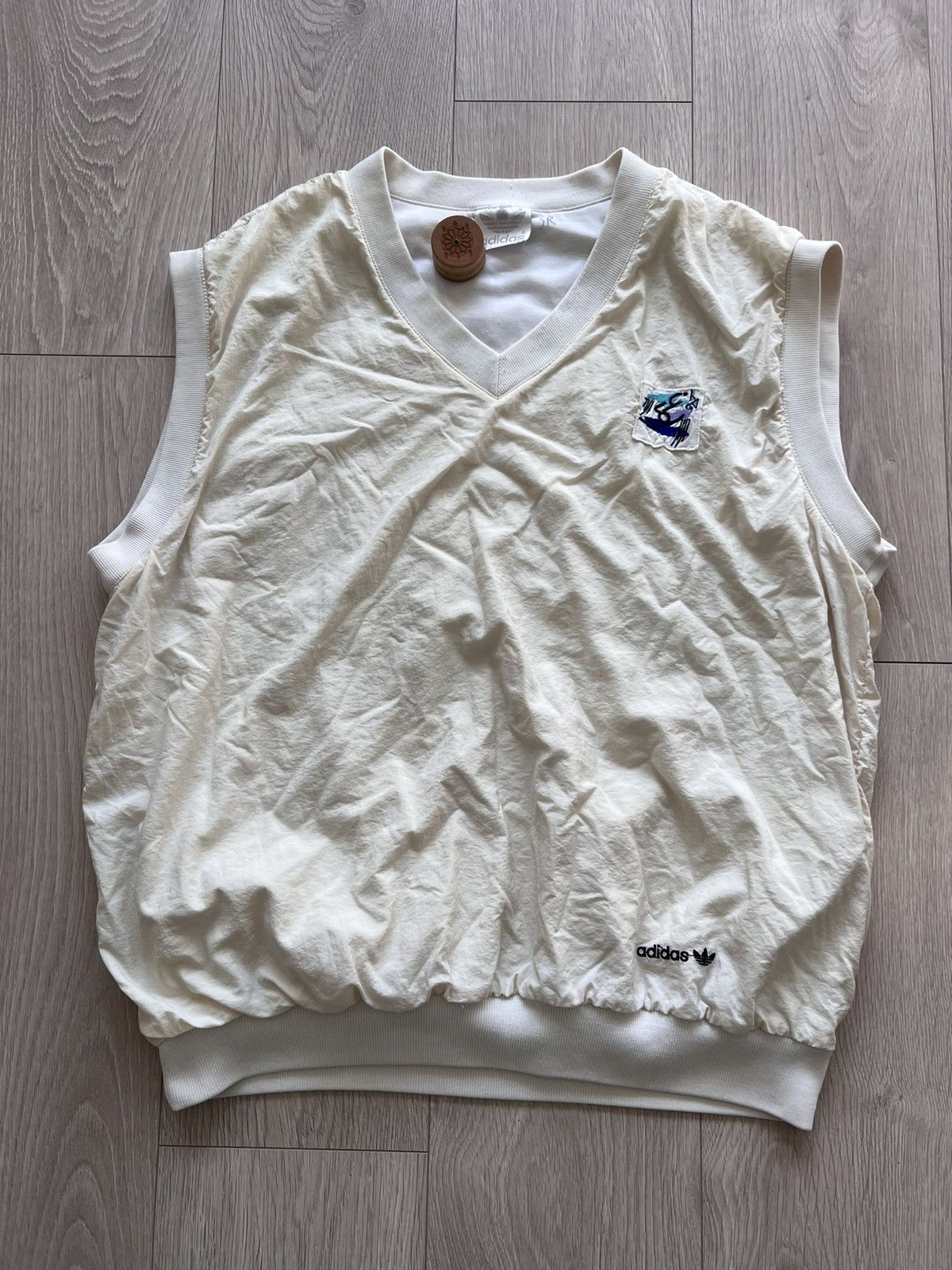 Adidas × Vintage Vintage Adidas 80s Stefan Edburg Tennis Vest Windbreaker Size US XL / EU 56 / 4 - 5 Thumbnail