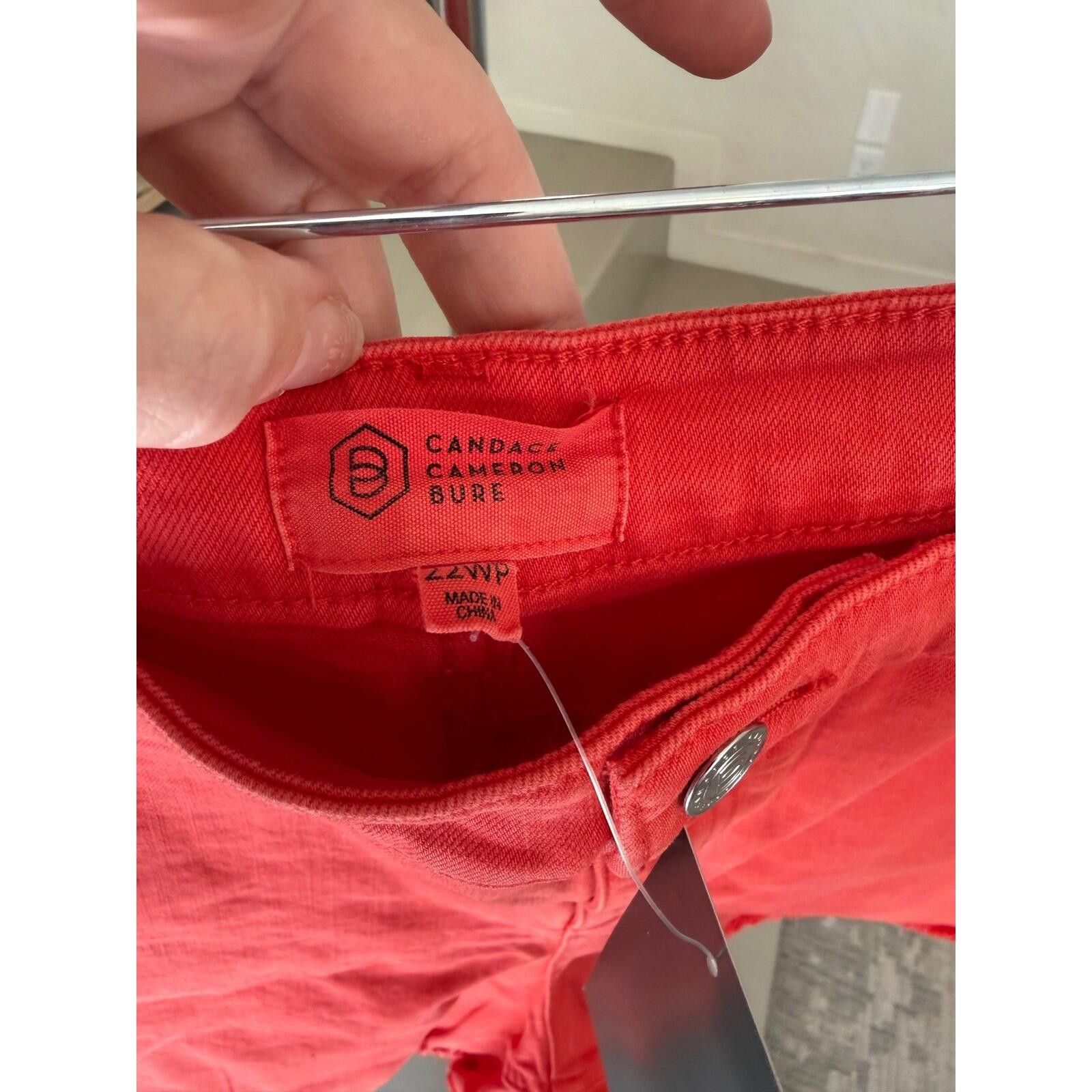 Other Candace Cameron Bure Distressed Shorts Coral Frayed Hem 22W Size 42" / US 20 - 3 Thumbnail