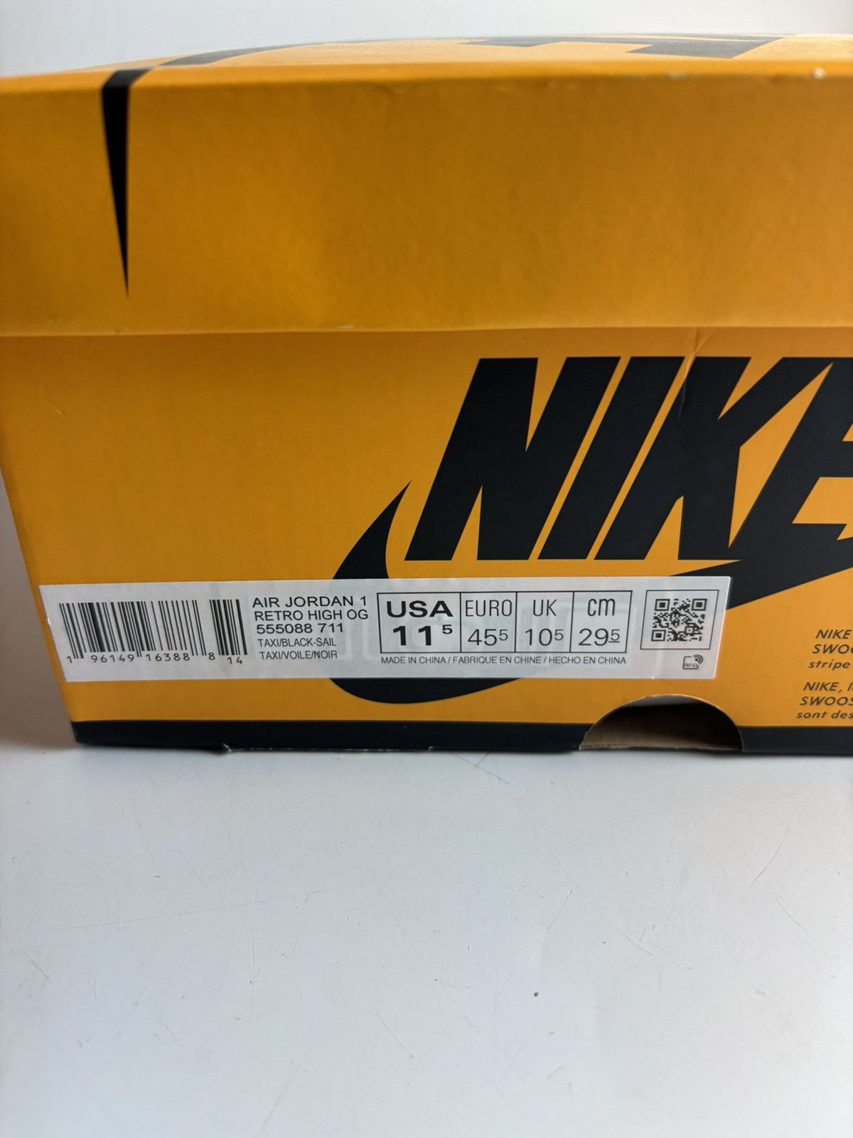 Jordan Brand Jordan 1 Reto High OG Taxi Size US 11.5 / EU 44-45 - 9 Thumbnail