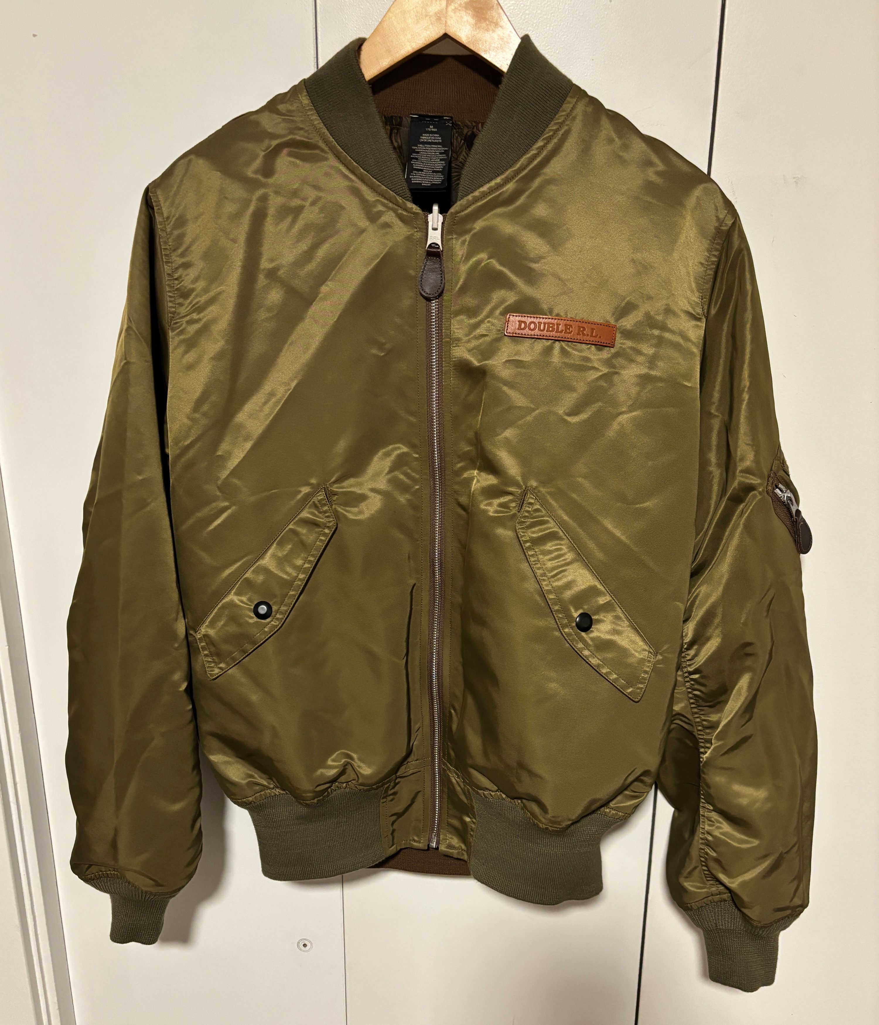 Polo Ralph Lauren $990 Double RL Olive Eagle Reversible Flight Jacket Size US M / EU 48-50 / 2 - 22 Thumbnail