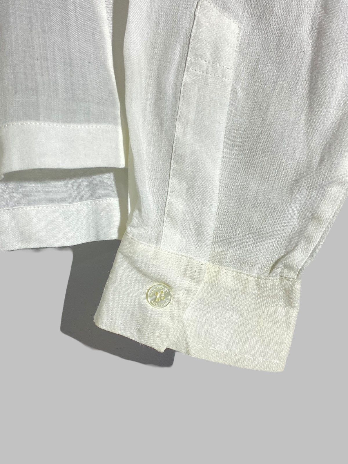 Burberry Burberry London White Bamboo Shirt With Gold Embroidery Size L / US 10 / IT 46 - 11 Thumbnail