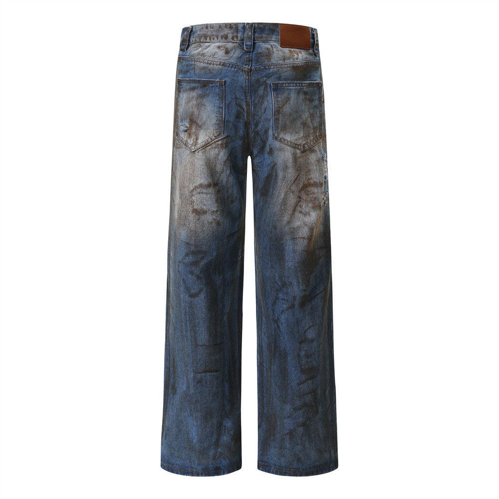Japanese Brand × Jean Men's punk ink-splashed washed distressed ripped jeans Size US 32 / EU 48 - 5 Thumbnail