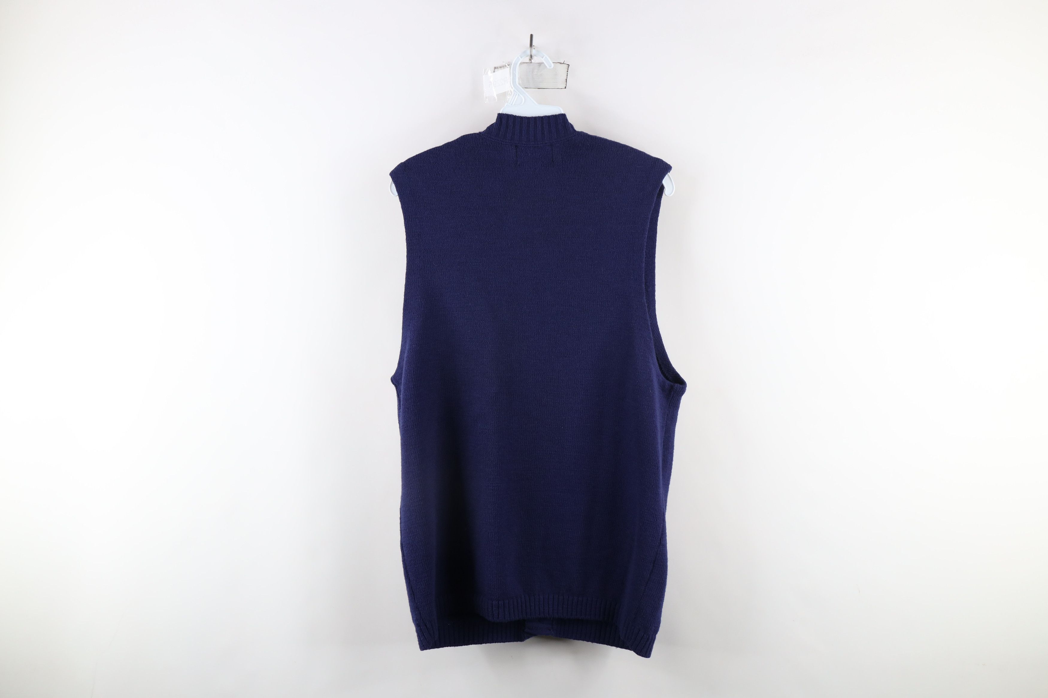 Vintage Vintage 60s 70s Streetwear Cardigan Sweater Vest Navy Blue Size US XL / EU 56 / 4 - 7 Thumbnail