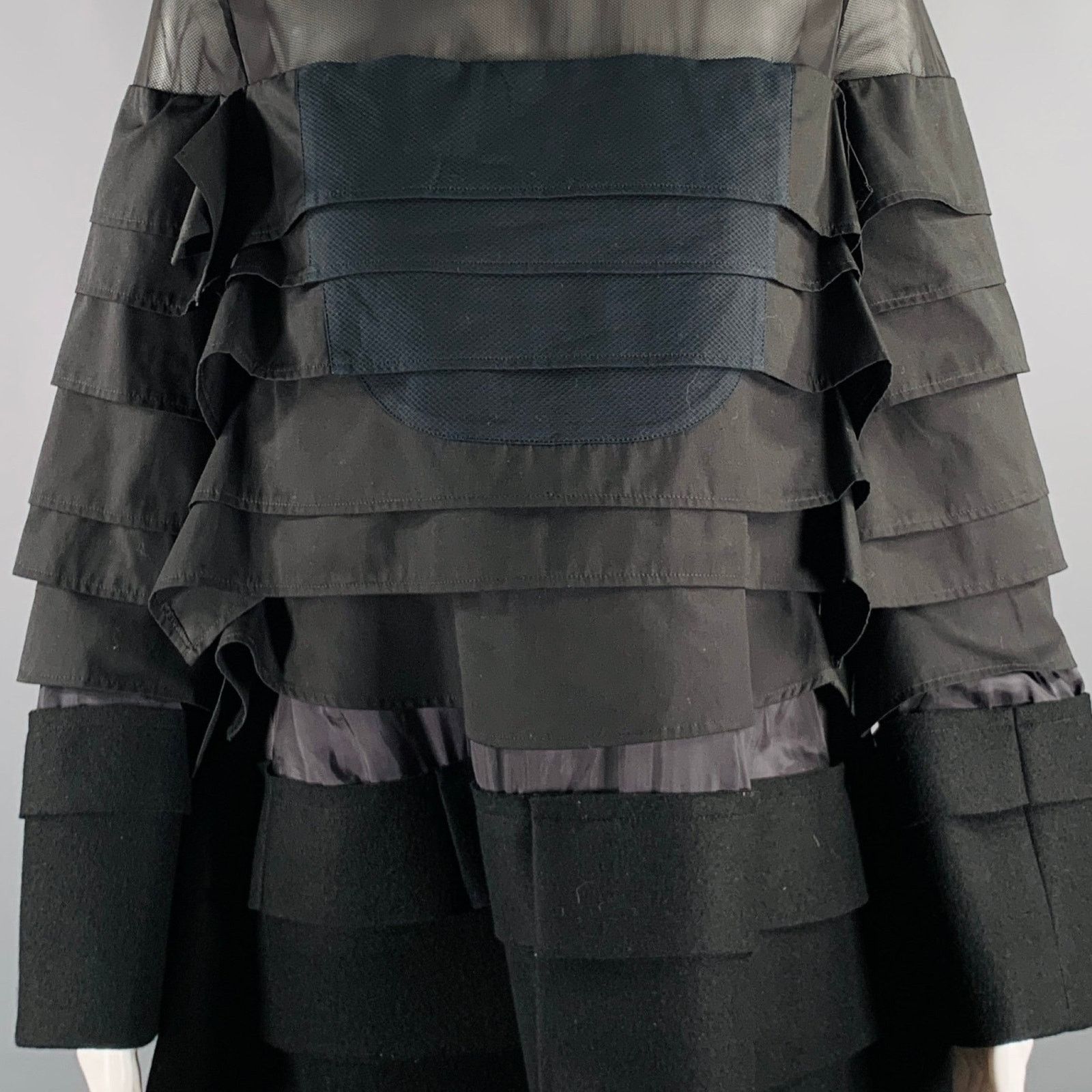Sacai SACAI Size S Black Polyester Blend Long Sleeve Layered Dress Size S / US 4 / IT 40 - 2 Thumbnail