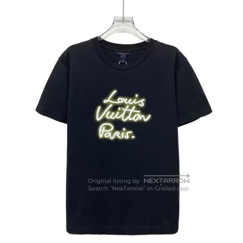 Louis Vuitton Louis Vuitton 25 black logo monogrammed cotton crewneck sh Size US L / EU 52-54 / 3 - 1 Thumbnail