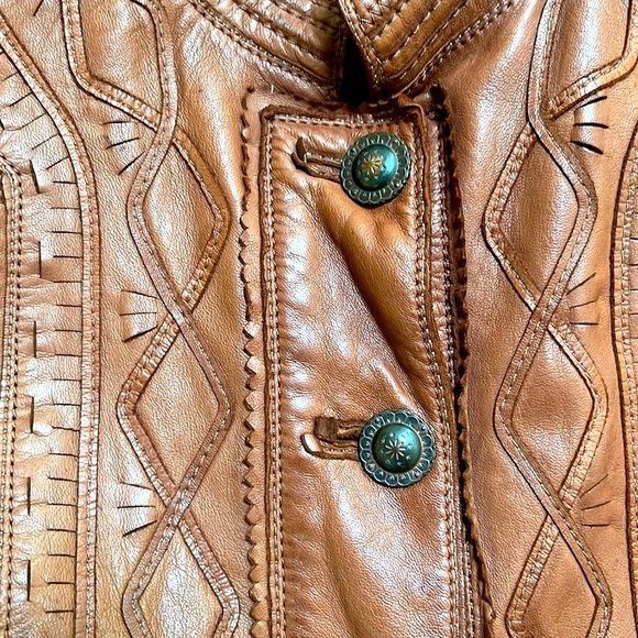 Elie Tahari ELIE TAHARI size S super soft cognac brown leather fitted ja Size S / US 4 / IT 40 - 5 Thumbnail