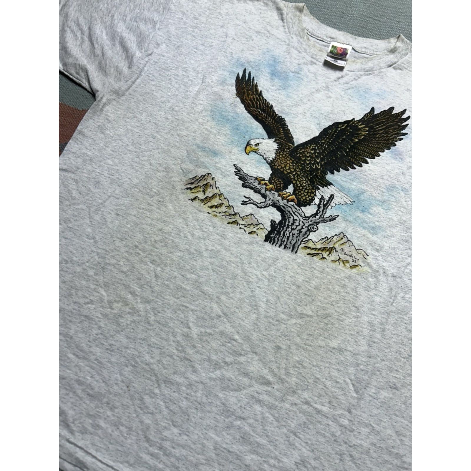 Vintage VINTAGE 90s graphic t shirt flying eagle bird animal nature tee FOTL adult XL Size US XL / EU 56 / 4 - 3 Thumbnail