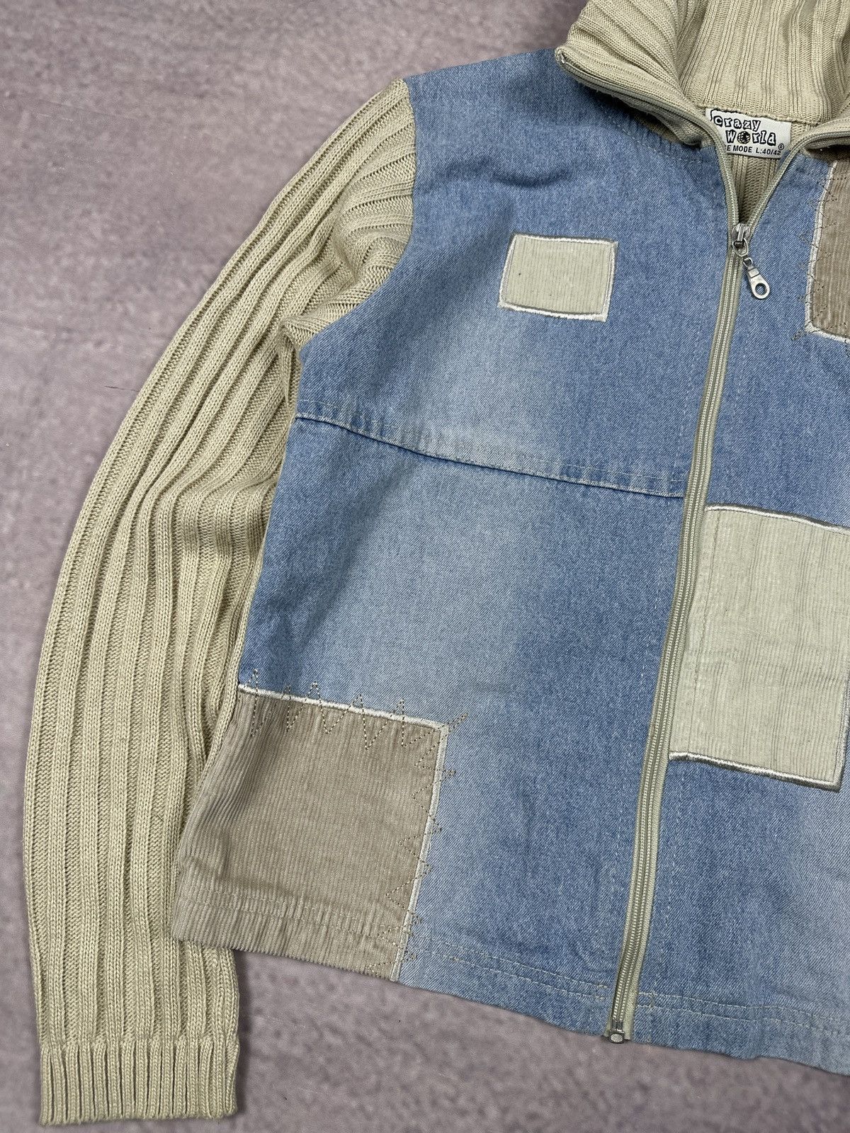 Vintage Vintage Crazy World LGB Style Patchwork Zip Sweater Size M / US 6-8 / IT 42-44 - 3 Thumbnail