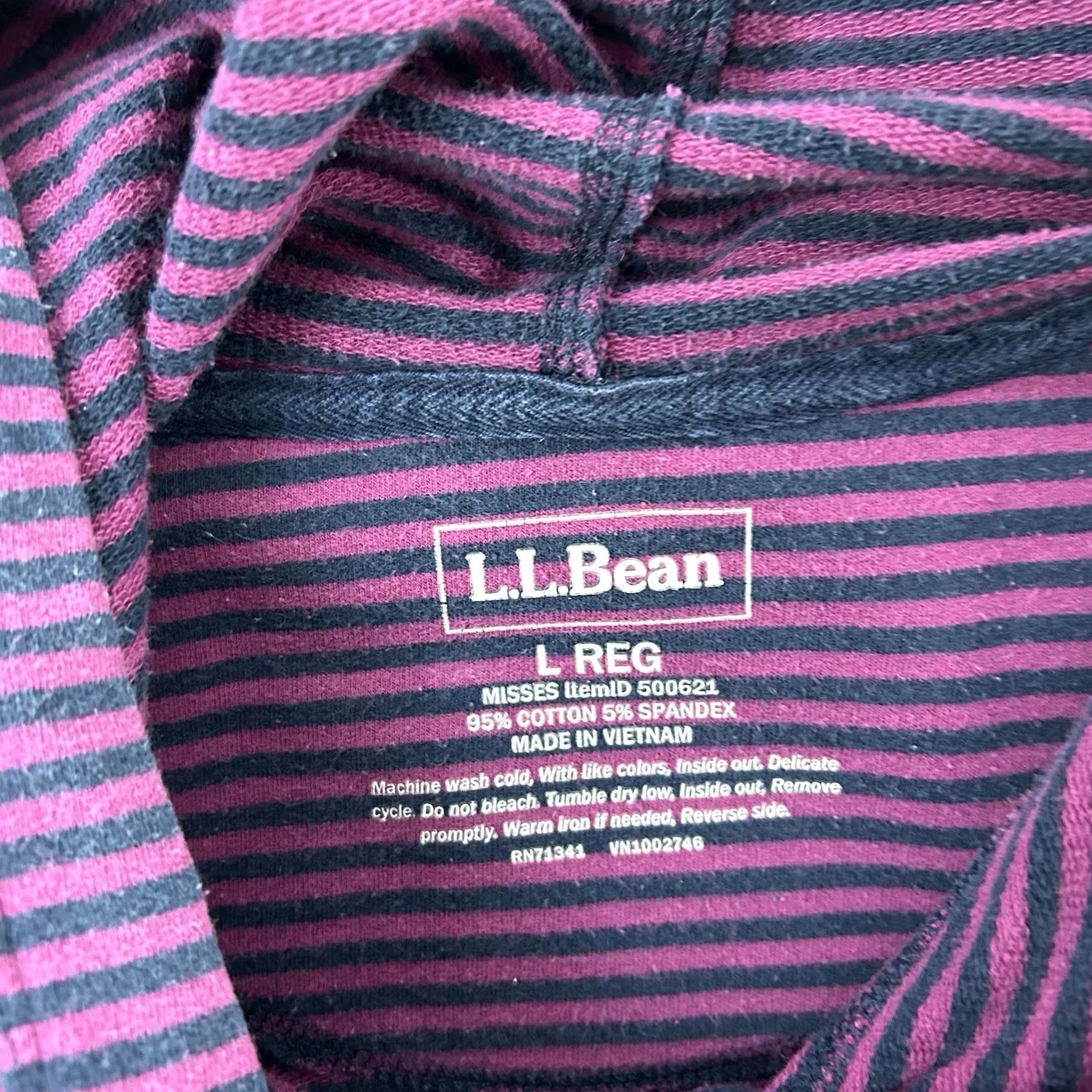 Vintage VINTAGE LL Bean Womens Jacket Hooded Striped Full Snap Front Purple Navy L Regular Size Large Womens Size L / US 10 / IT 46 - 3 Thumbnail