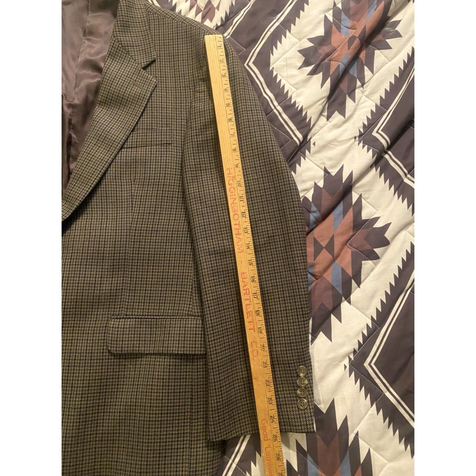 Ralph Lauren Lauren Ralph Lauren Men’s 100% Wool Houndstooth Blazer 2 Button Size 42R Size 42R - 7 Thumbnail