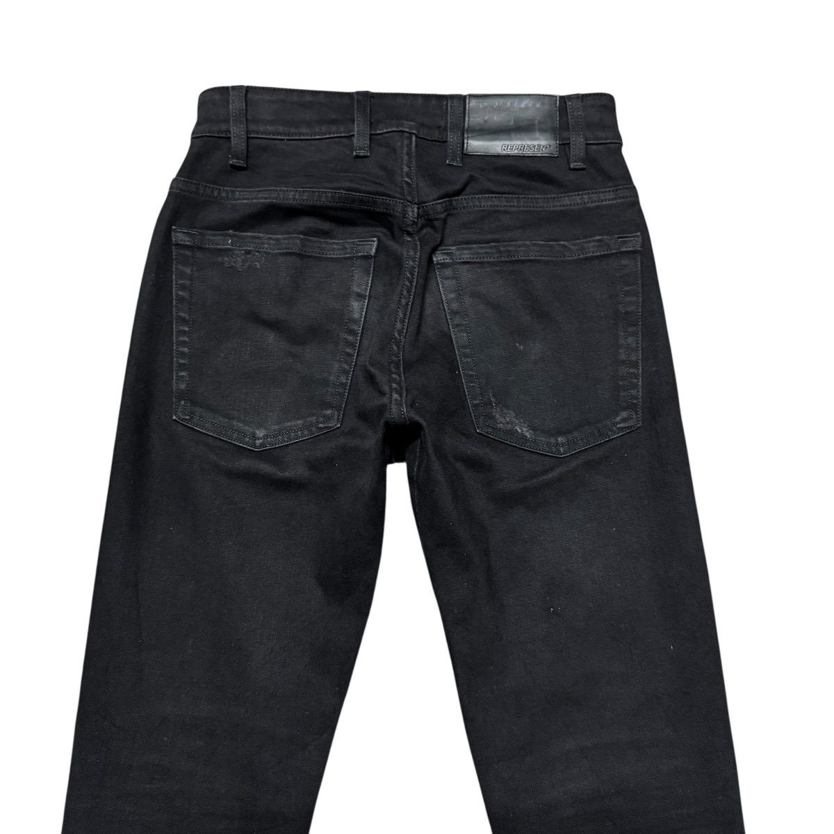 Represent Clo. Represent Jet Black Repairer Denim Jeans Size US 28 / EU 44 - 13 Thumbnail