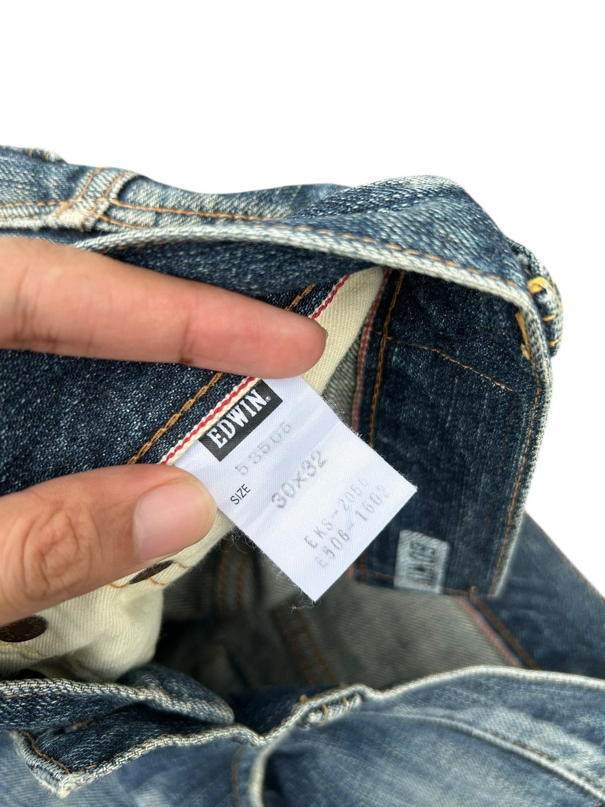 Kapital Vintage Edwin 505 Half Selvedge Distressed Dirty Denim Jeans Size US 30 / EU 46 - 8 Thumbnail