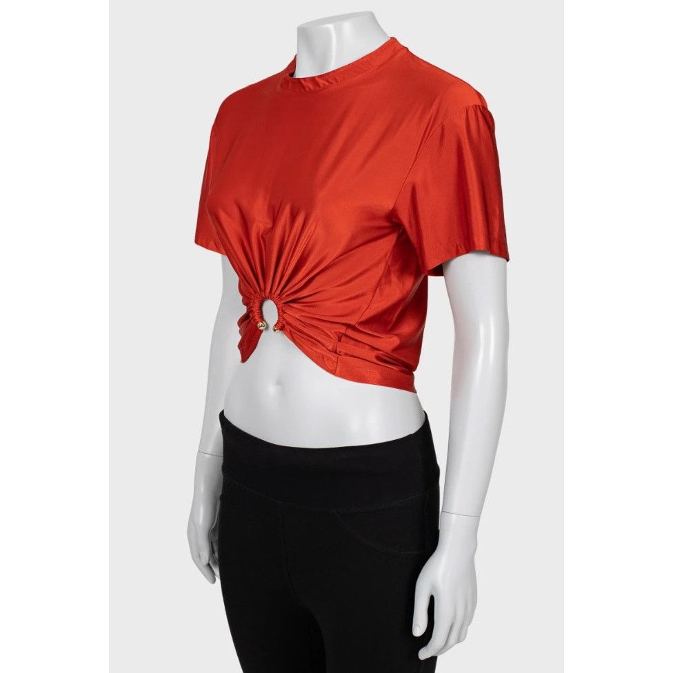 Paco Rabanne Paco Rabanne Orange Viscose Top - Size XS Size XS / US 0-2 / IT 36-38 - 3 Thumbnail