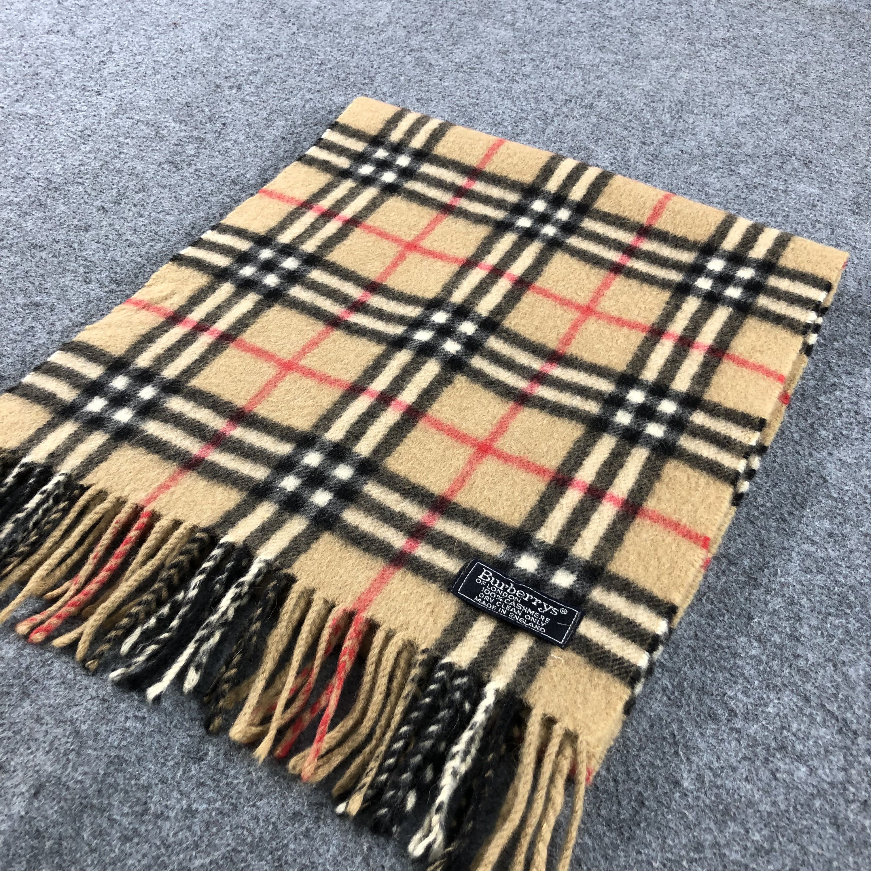 Burberry Burberrys Nova Check Tan Cashmere Scarf Muffler V740 Size ONE SIZE - 2 Thumbnail
