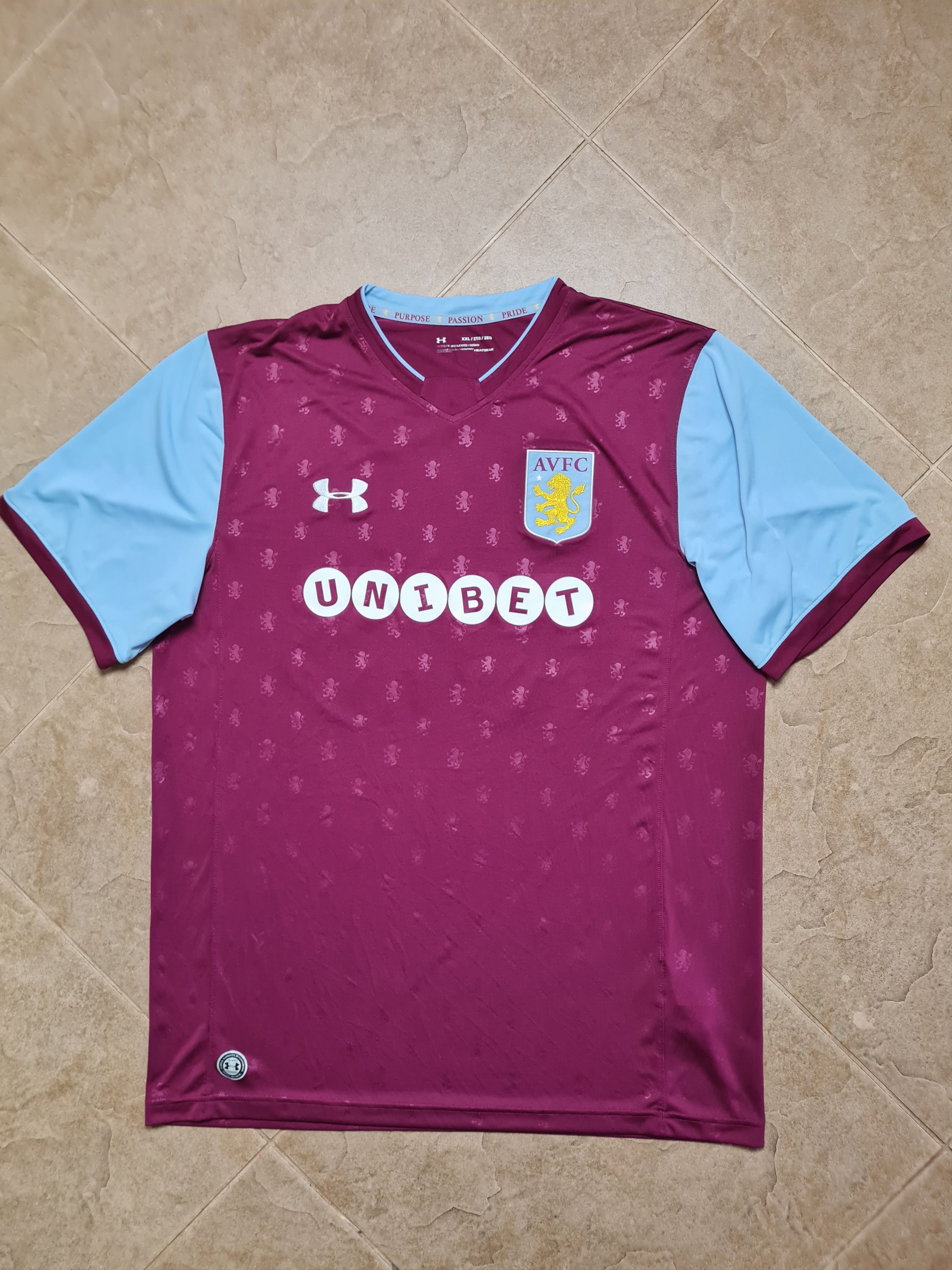 Under Armour Aston Villa Football shirt 2017 Soccer Trikot Under Armour Size US XXL / EU 58 / 5 - 3 Thumbnail