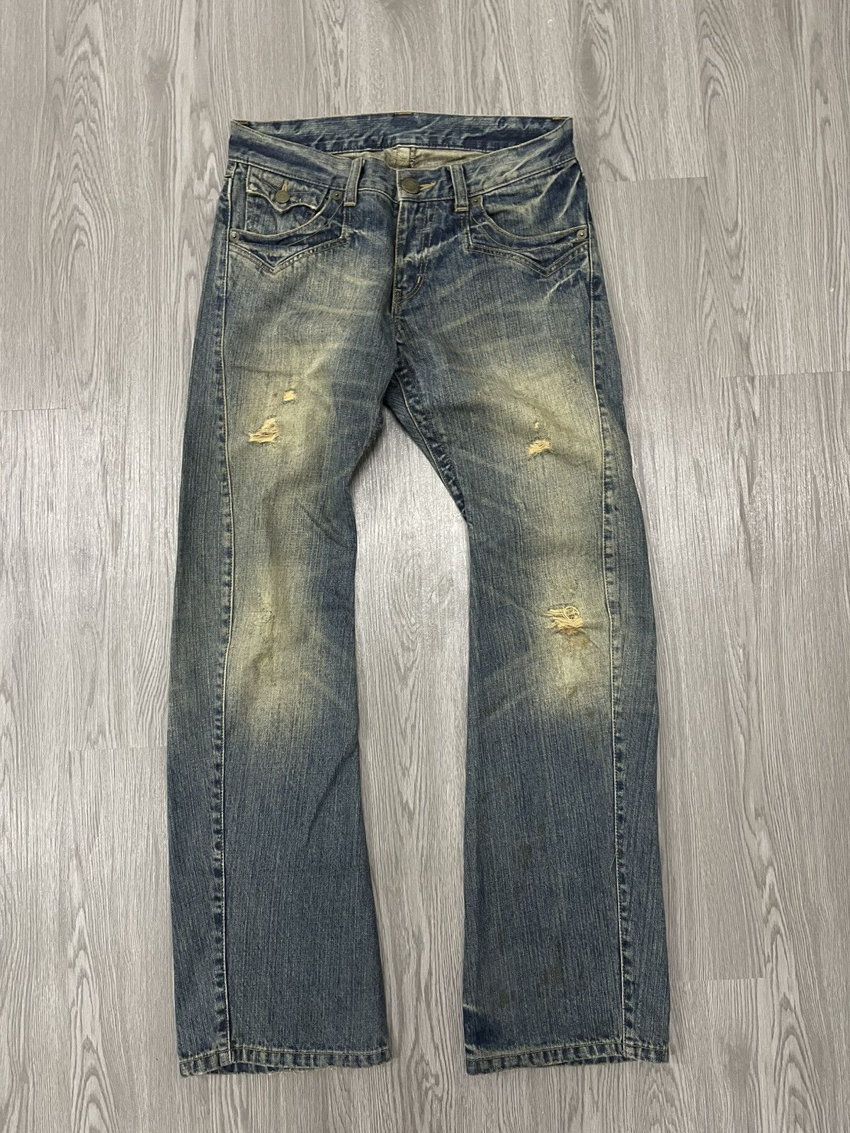 Japanese Brand RATTLE TRAP BOOT CUT Distressed Denim Size US 32 / EU 48 - 2 Thumbnail
