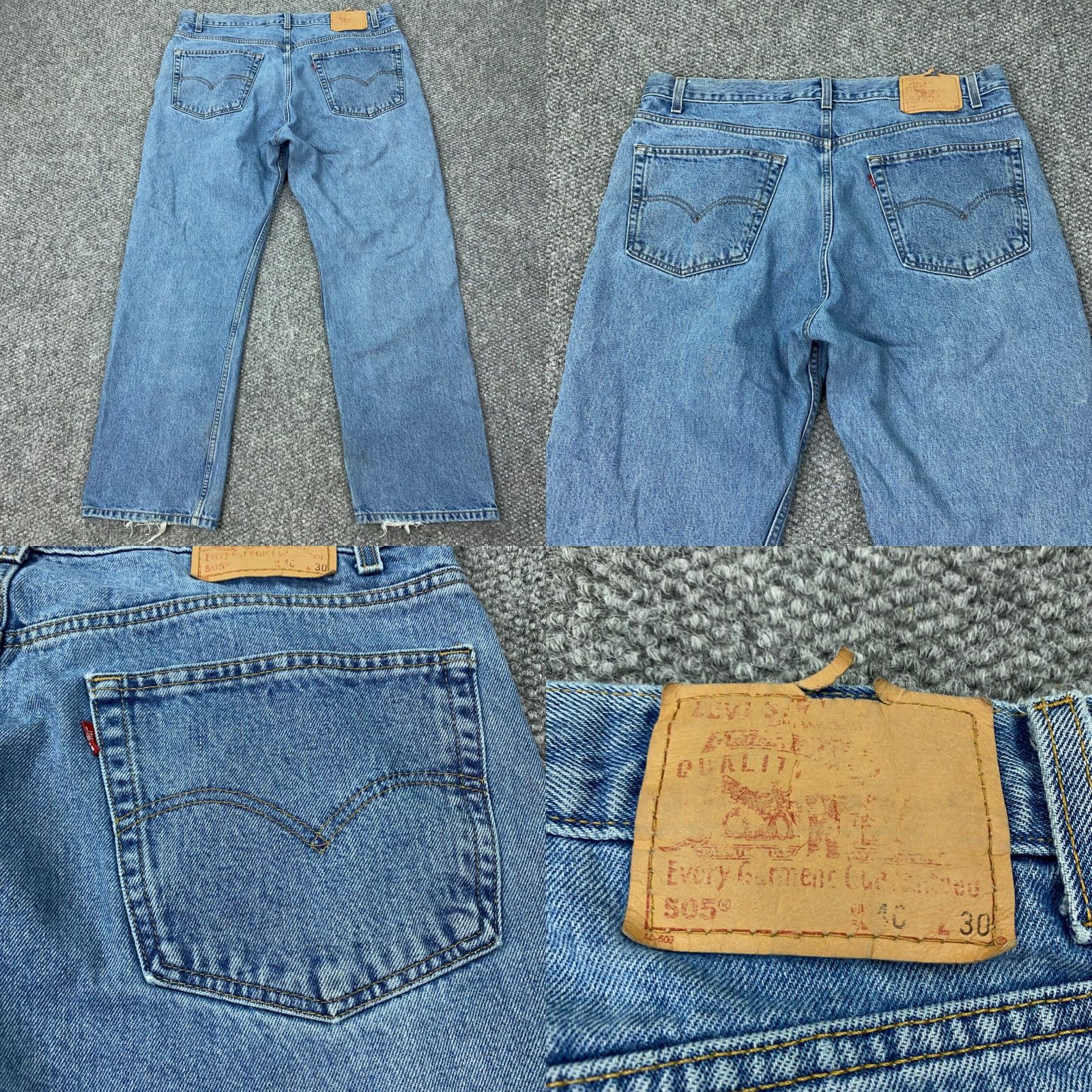 Levi's VINTAGE Levi's 505 Jeans Mens 40x30 Blue Regular Straight Light Wash Y2K Strai​ght 5-Pocket Denim 30 In Inseam Jeans Mens Regular 40 Levi's 500 Series Size US 38 / EU 54 - 9 Thumbnail