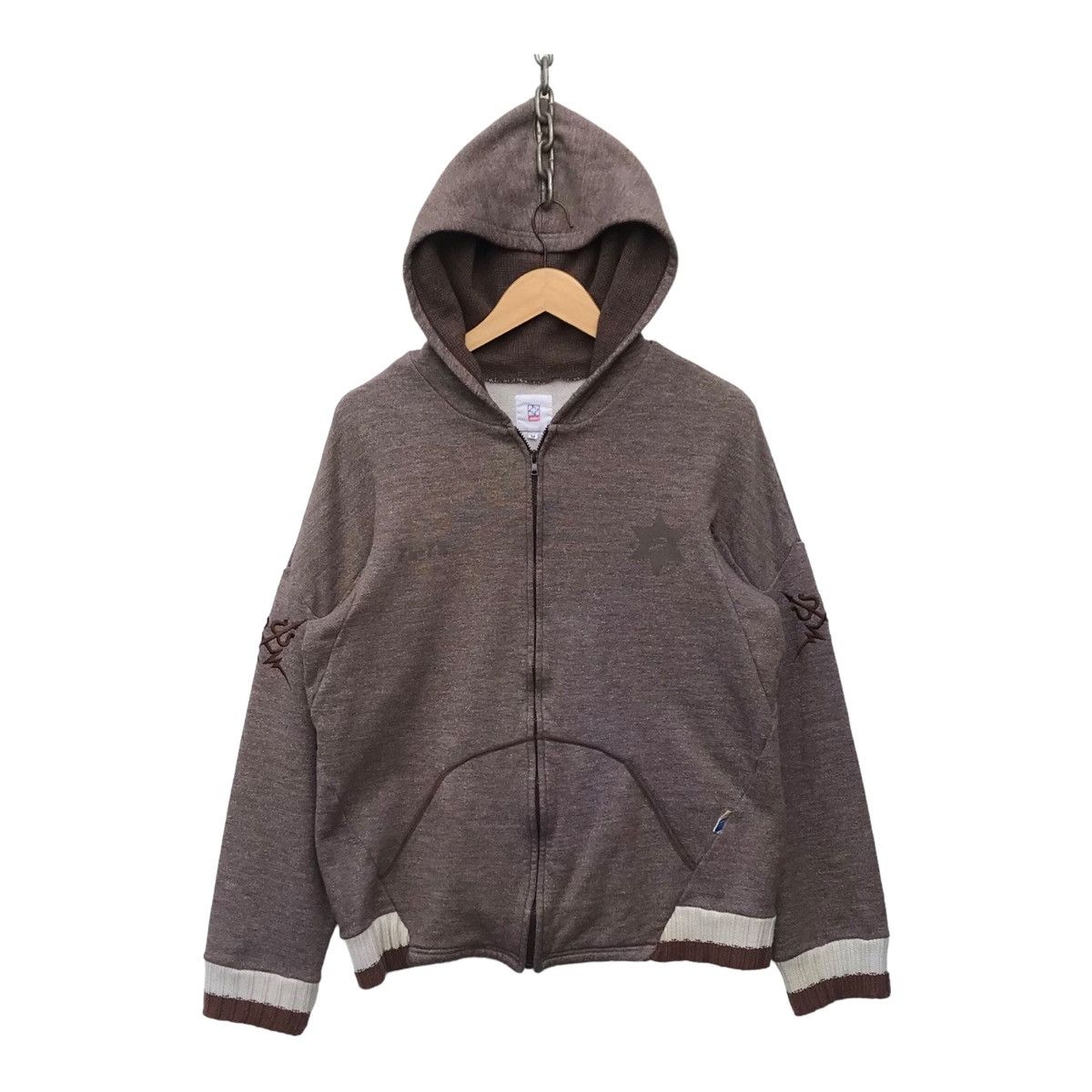 image of Japan Streetwear Rebirth Spring Summer 2002 Sweater Hoodie in Light Brown, Men's (Size Medium)