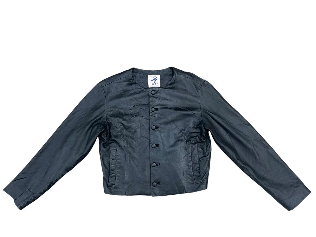 Hai Sporting Gear × Issey Miyake Vintage Hai Sporting Patina Sheepskin Leather Jacket Crop Size US M / EU 48-50 / 2 - 3 Thumbnail