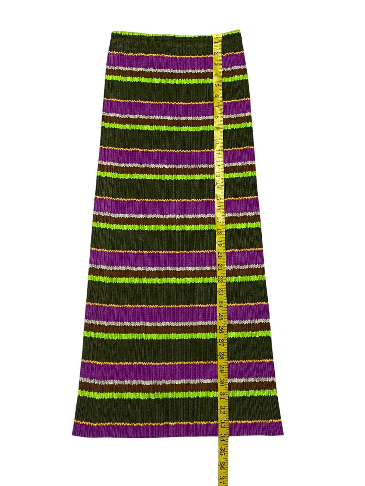 Issey Miyake × Pleats Please Issey Miyake Pleats Please Striped Multicolor Pleated Skirt Size 28" / US 6 / IT 42 - 12 Thumbnail
