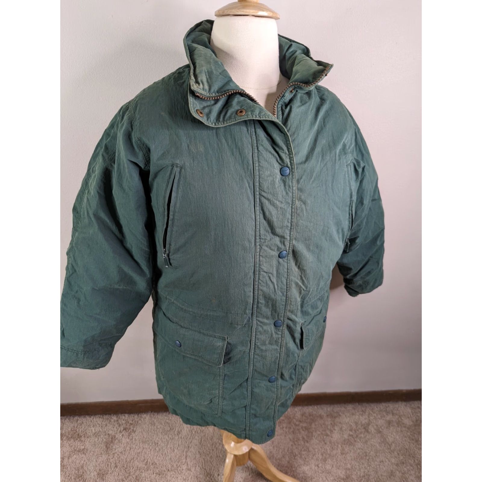Vintage VINTAGE L.L. Bean Women's Parka Jacket Coat Goose Down Winter Green L Size L / US 10 / IT 46 - 6 Thumbnail