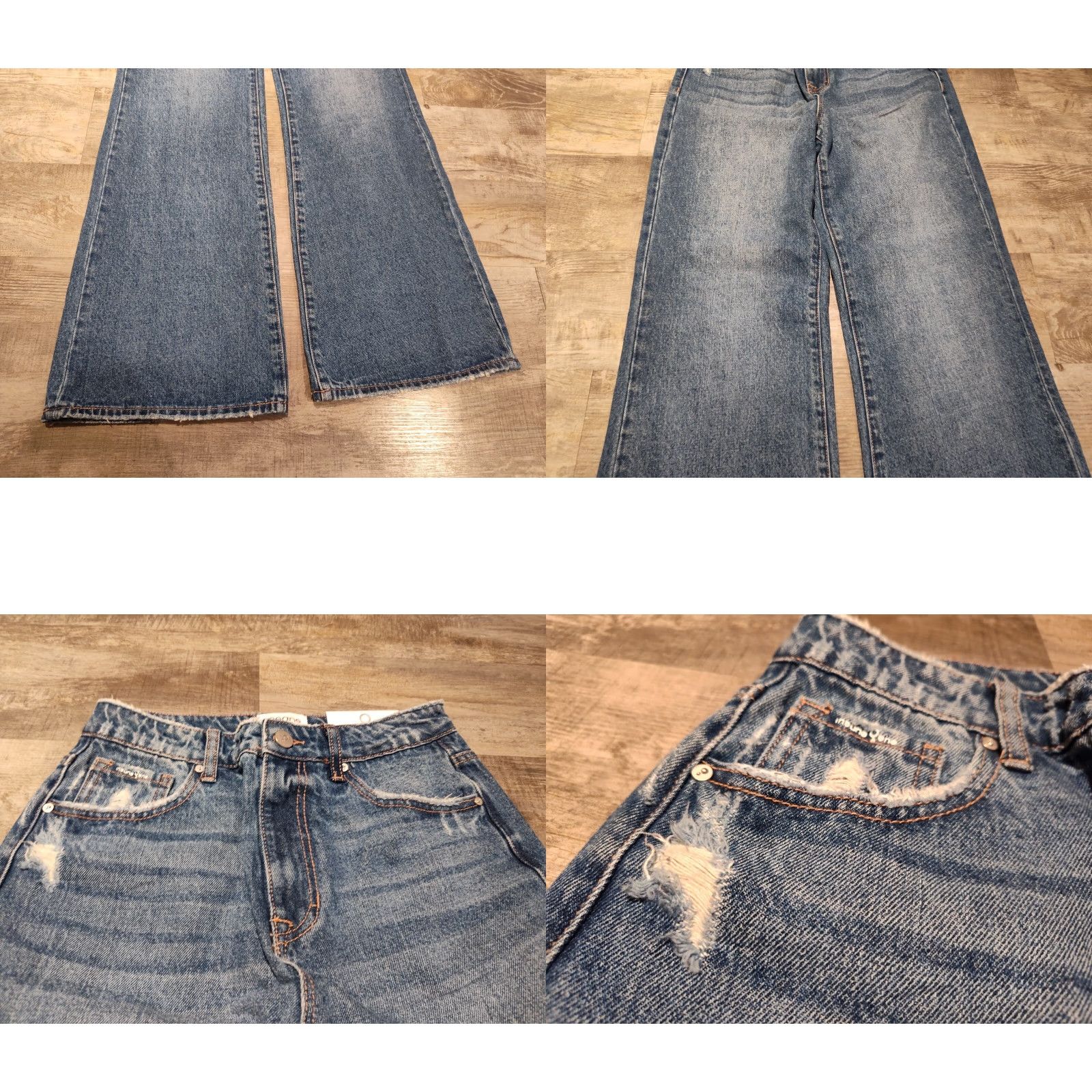 Vintage VINTAGE Insane Gene Womens Jeans Boot Cut Flare Distressed 28W High Rise 33Inch | Cotton Denim, Relaxed Fit, Blue Size 28" / US 6 / IT 42 - 8 Thumbnail