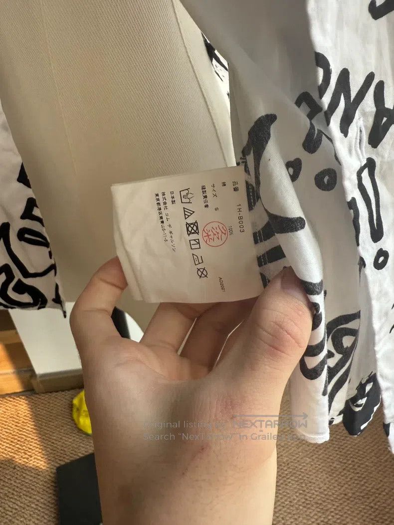 Comme des Garcons Comme des Garcons Black and white stitching graffiti shirt Size S / US 4 / IT 40 - 6 Thumbnail