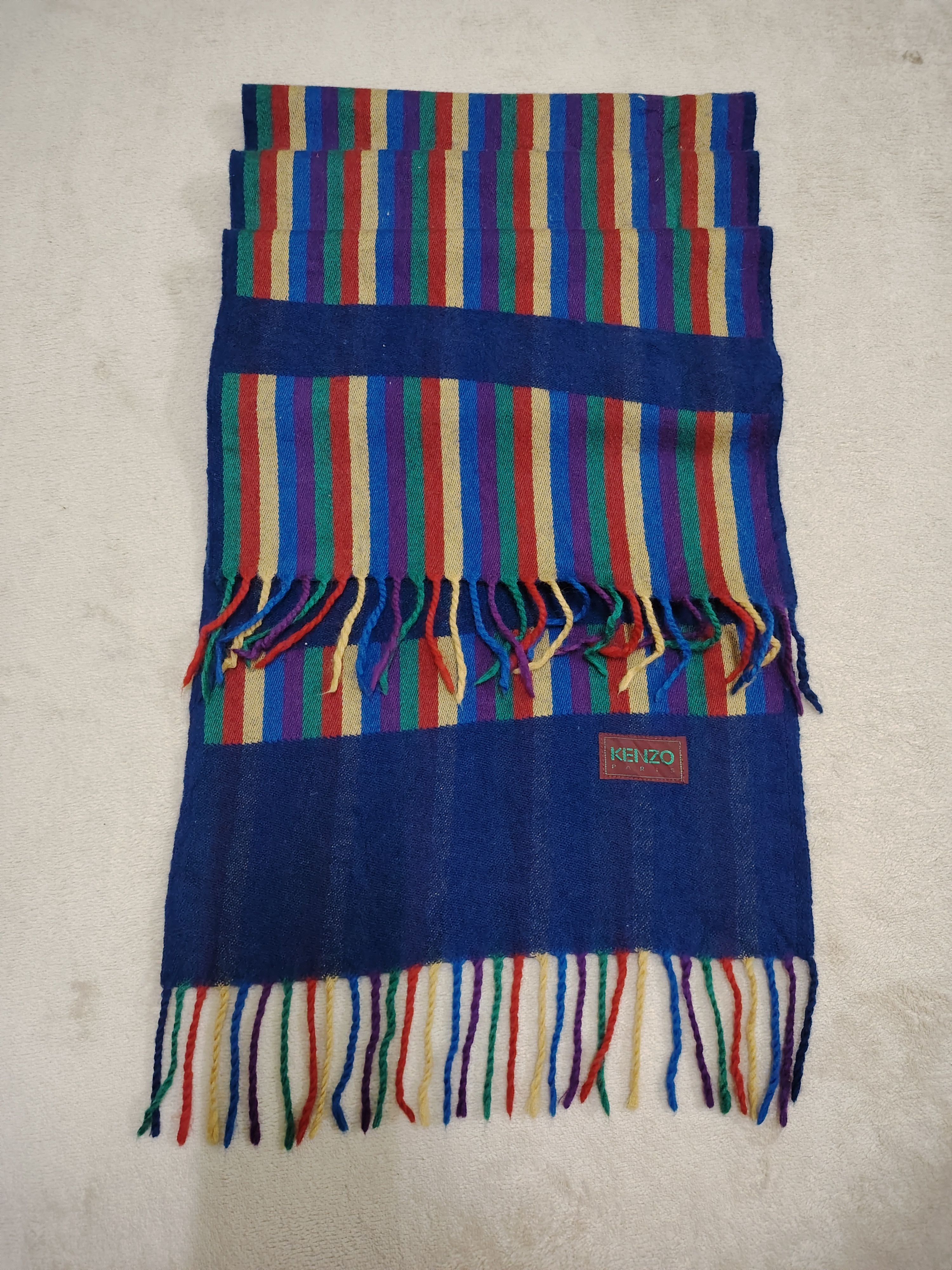 Kenzo Vintage Y2K Kenzo Scarf Wool Fringe Scarves Size ONE SIZE - 3 Thumbnail