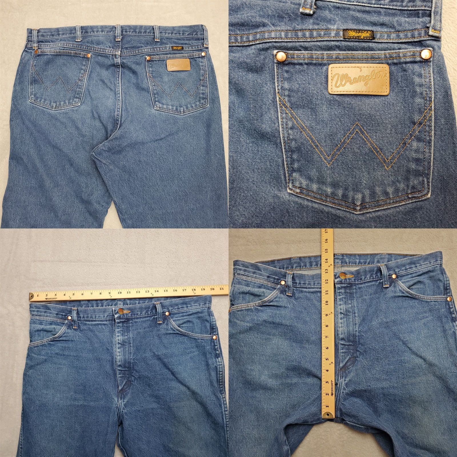 Wrangler VINTAGE Wrangler Jeans Mens 40x32 Blue Denim Cowboy Cut 100% Cotton 13MWZ Ranch Work Size US 40 / EU 56 - 8 Thumbnail