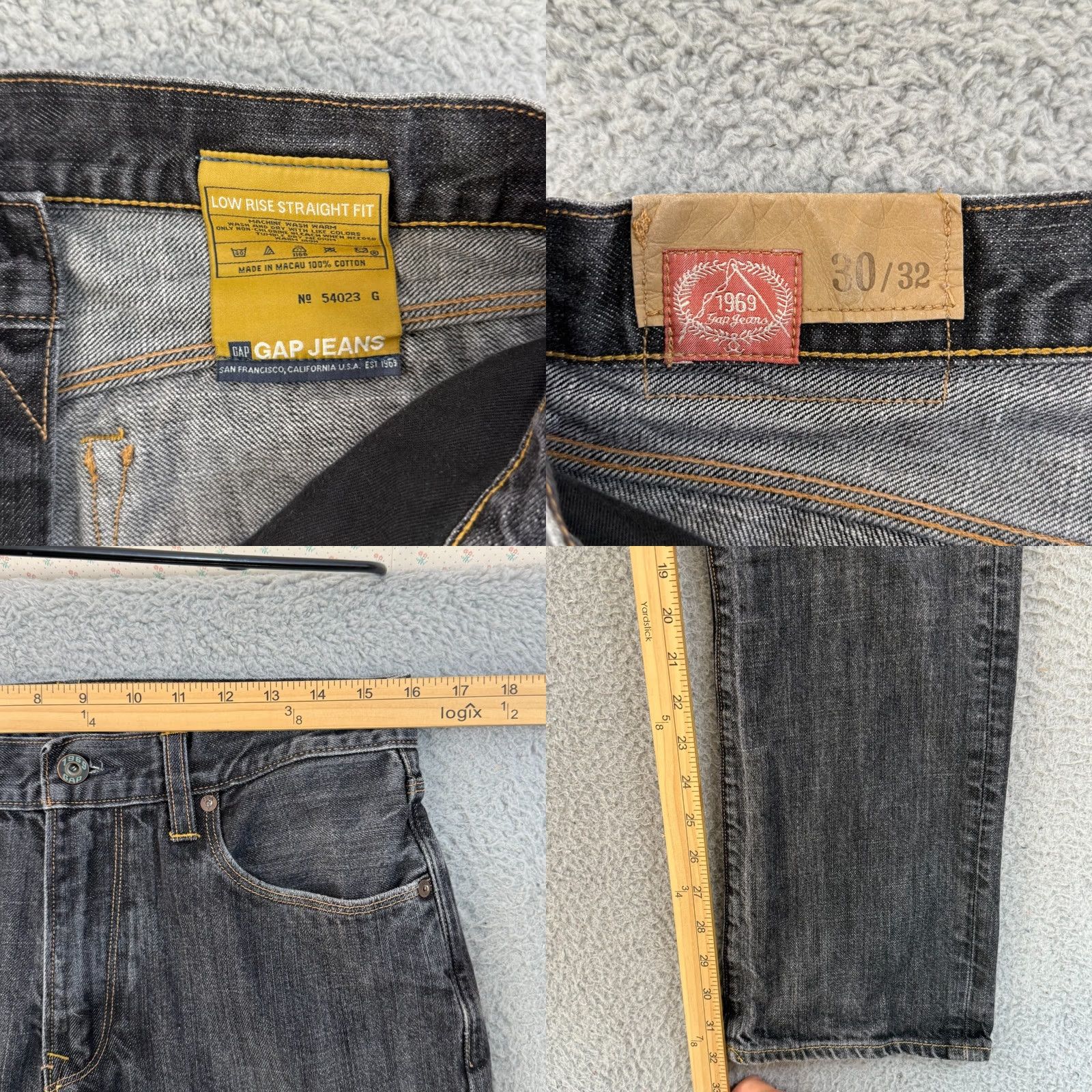 Gap Gap 1969 Jeans Mens 30x32 Black Straight Size US 30 / EU 46 - 8 Thumbnail