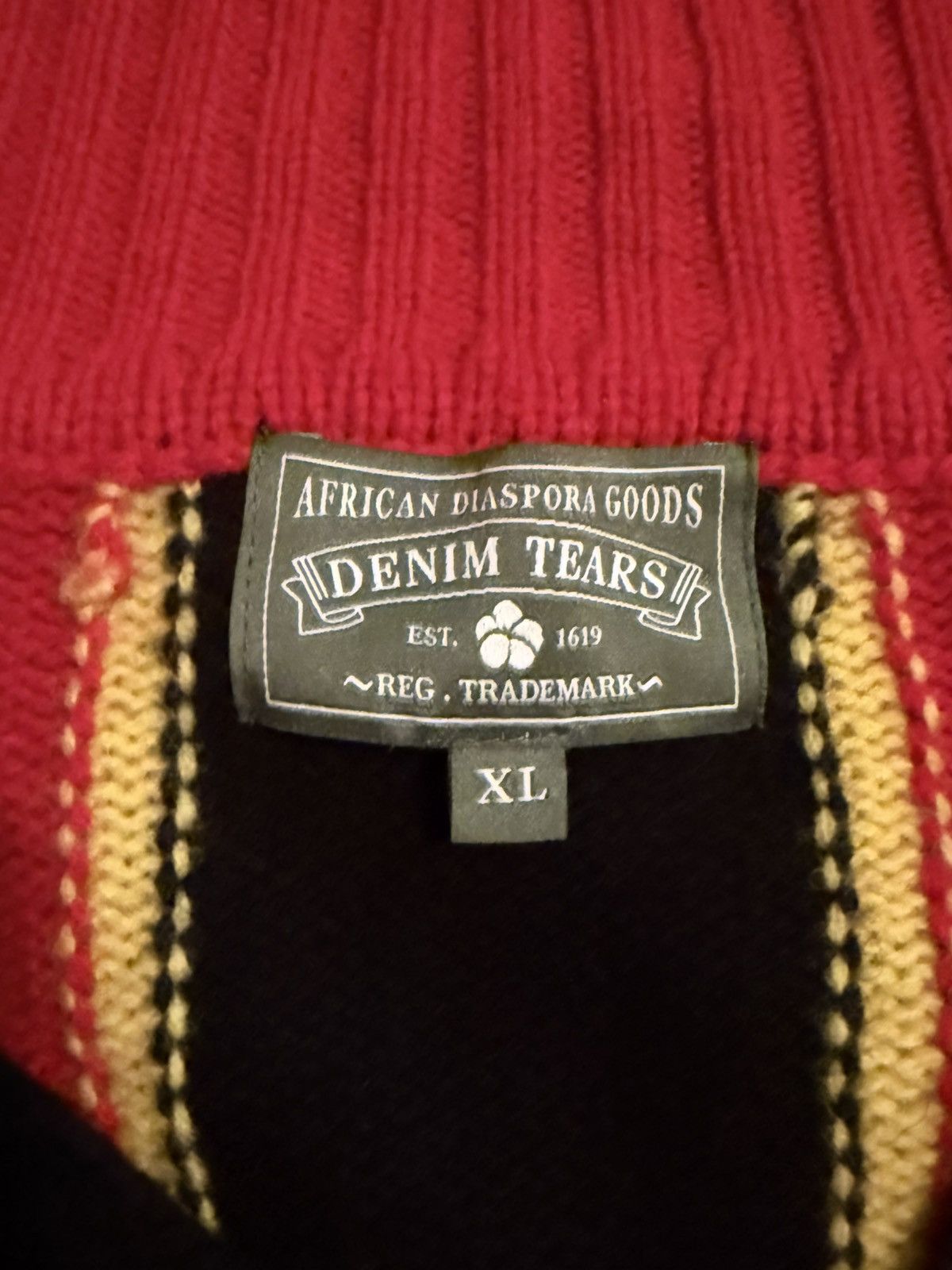 DENIM TEARS Denim Tears Union Black Cardigan Size US XL / EU 56 / 4 - 4 Thumbnail