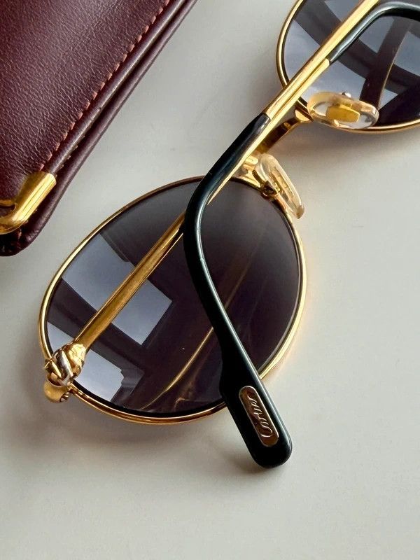 Cartier Cartier Gold 53mm Oval Men's Vintage Sunglasses Size ONE SIZE - 8 Thumbnail