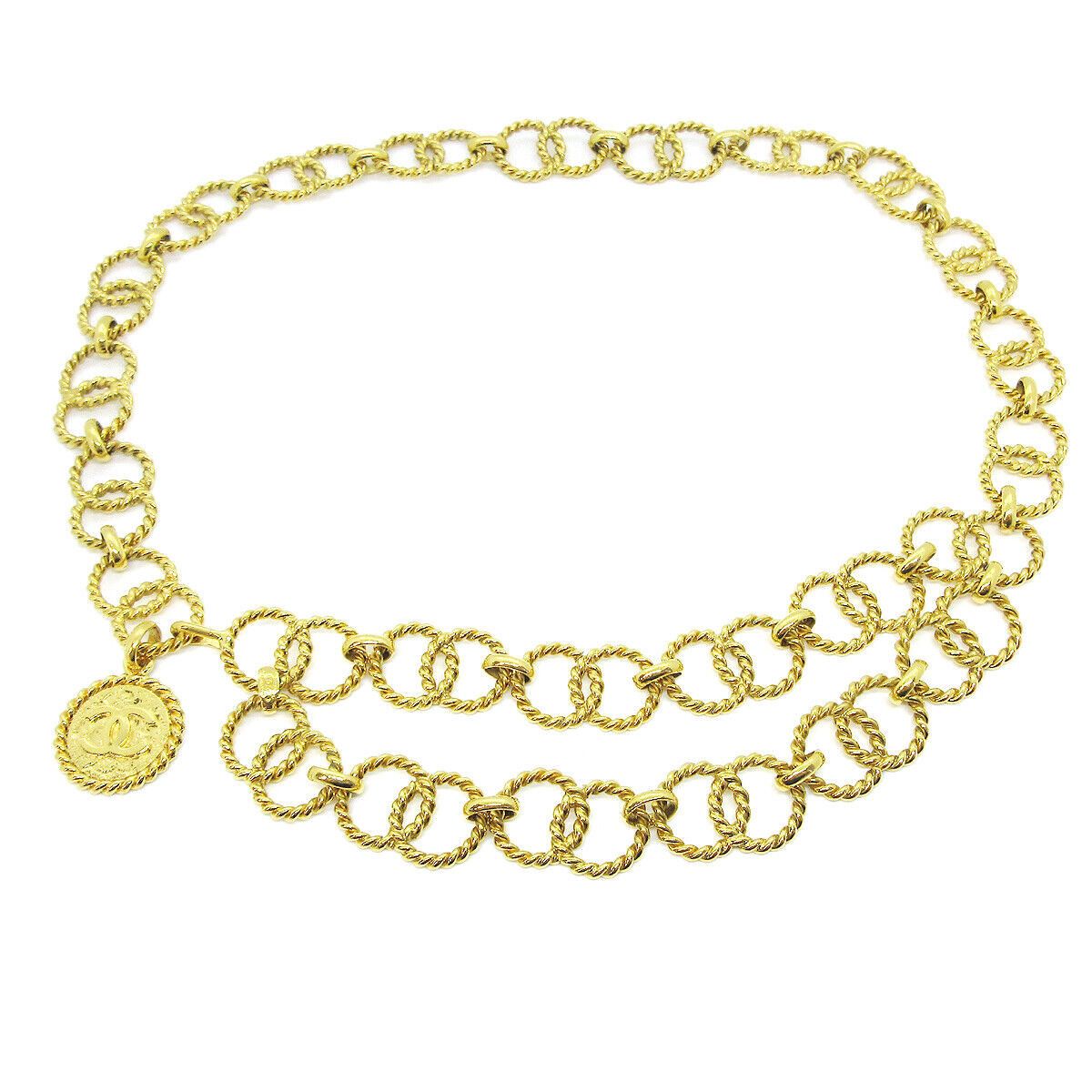 Chanel Authentic CHANEL CC Logos Charm Gold Chain Belt 23 Vintage Size ONE SIZE - 1 Thumbnail
