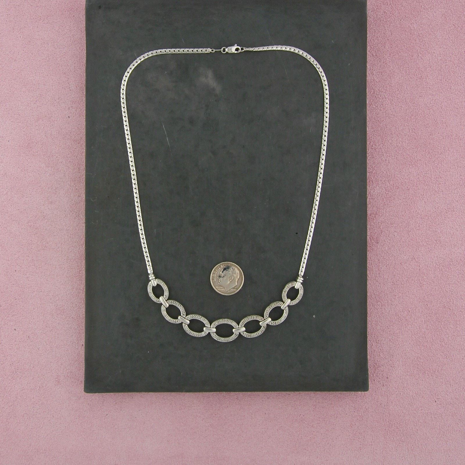 Sterling Silver zales sterling silver diamond accent necklace size 17in Size ONE SIZE - 2 Thumbnail
