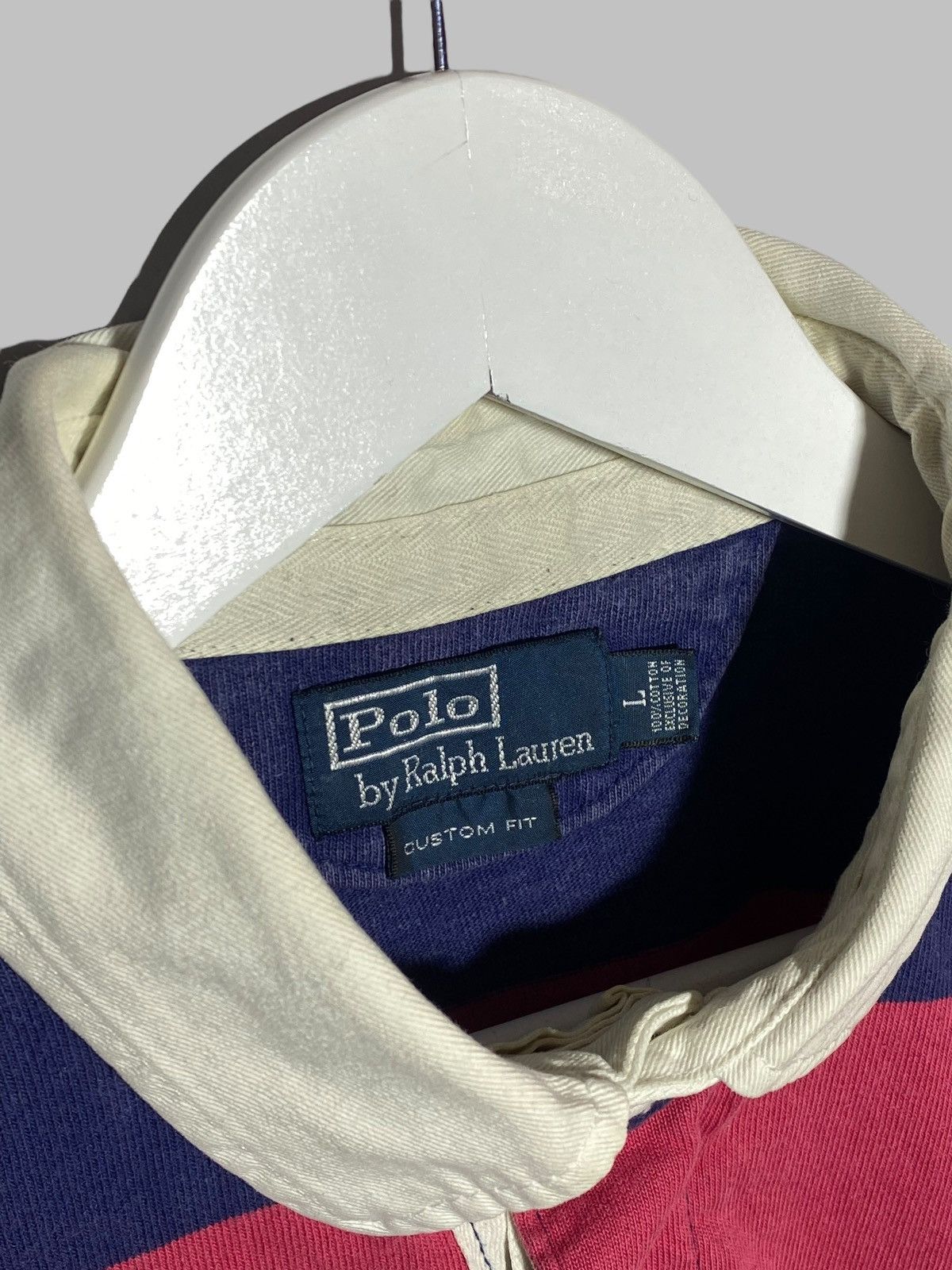 Polo Ralph Lauren 🔥 Y2K RALPH LAUREN RUGBY STRIPED POLO PREPPY SPORT VINTAGE Size US L / EU 52-54 / 3 - 11 Thumbnail