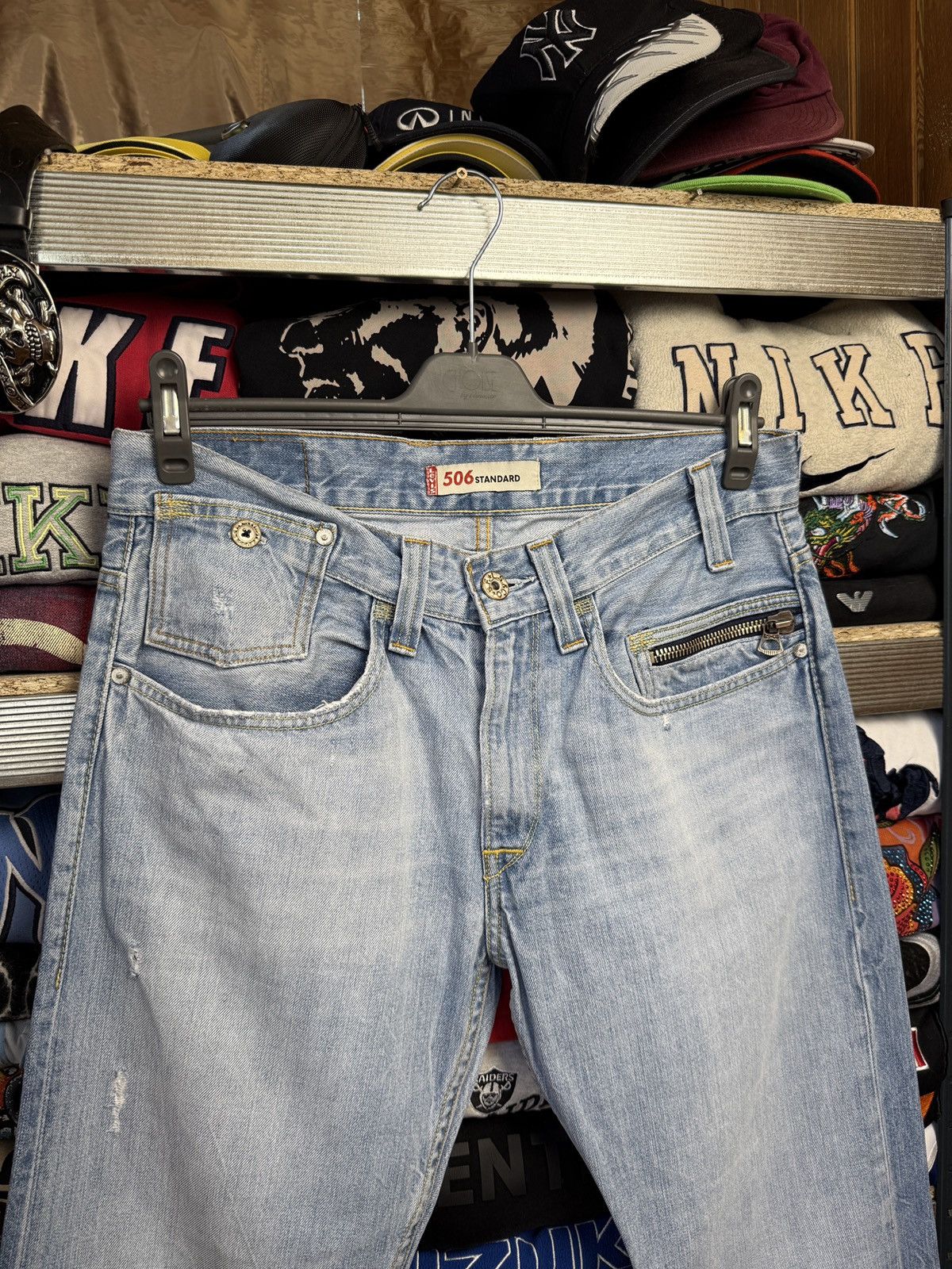Levi's Levi's 506 Jeans 34 00s Regular Fit Straight Acid Wash Size US 34 / EU 50 - 3 Thumbnail
