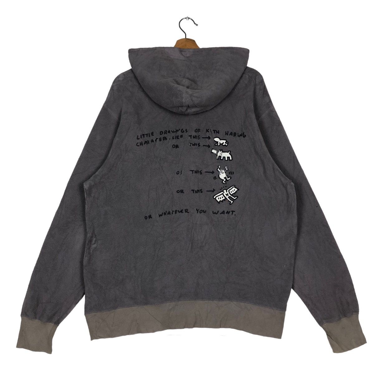 Japanese Brand 🔥Vtg Hoodie Pull Over Keith Haring Big Logo Spell Out Size US XL / EU 56 / 4 - 8 Thumbnail