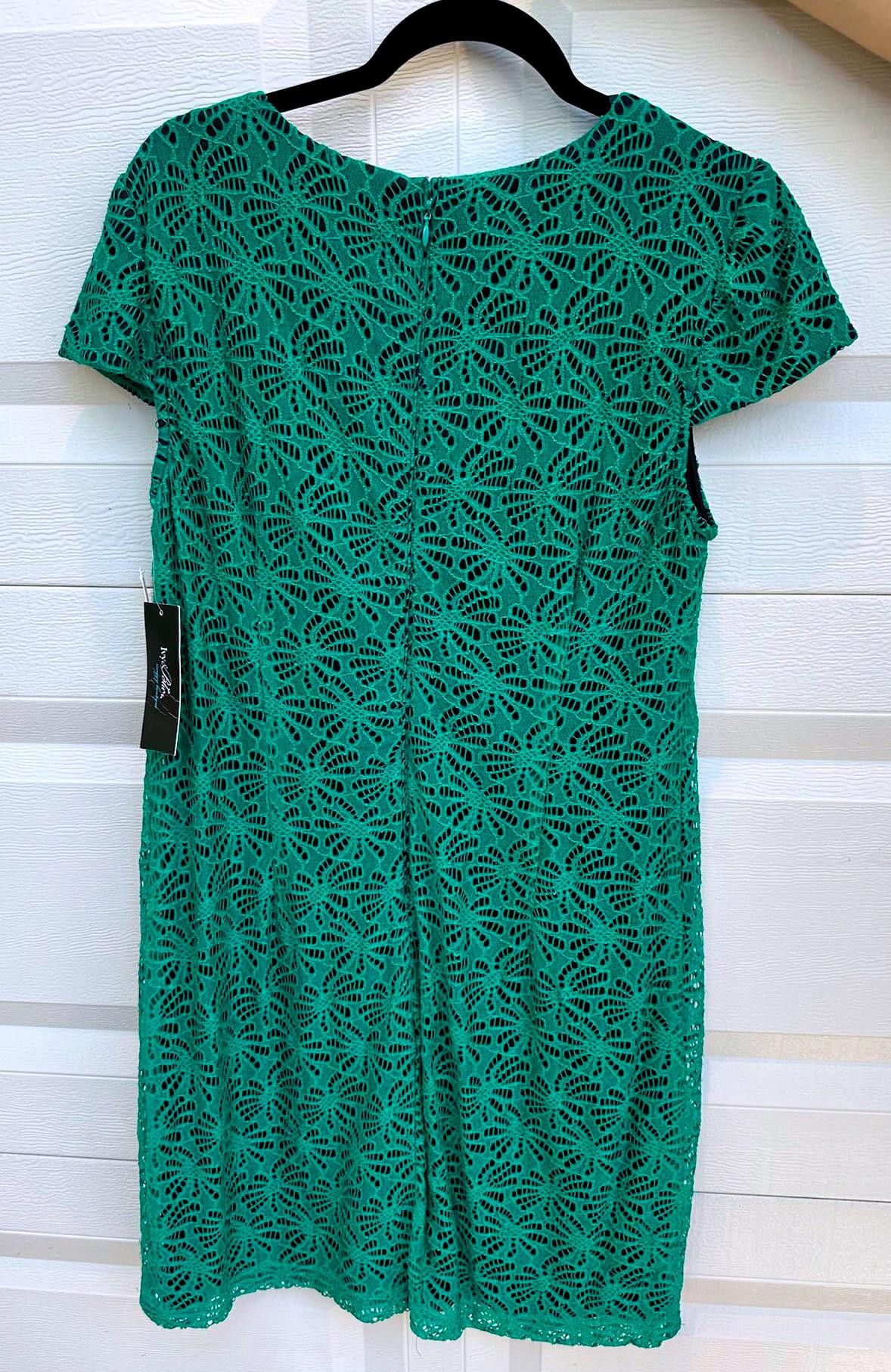 Designer Ivy & Blu Maggy Boutique Green Lace Dress - Size 16 Size XXL / US 16-18 / IT 52-54 - 2 Thumbnail