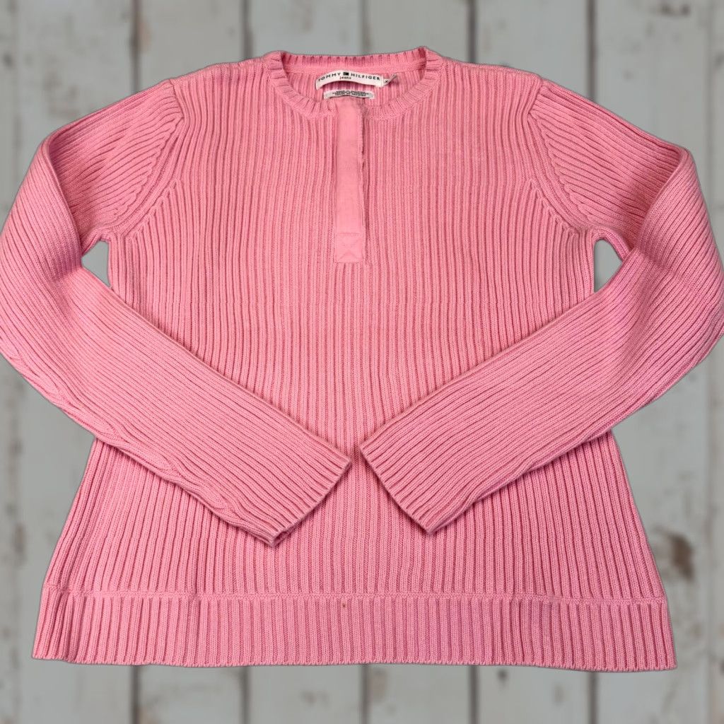 Tommy Hilfiger Tommy Hilfiger Sweater Womens XL Pink Ribbed Knit Quarter Zip Pullover Y2k Shirt Pullover Womens XL Pink Knit Zipper 1/4 Zip Casual Winter Size XL / US 12-14 / IT 48-50 - 1 Thumbnail