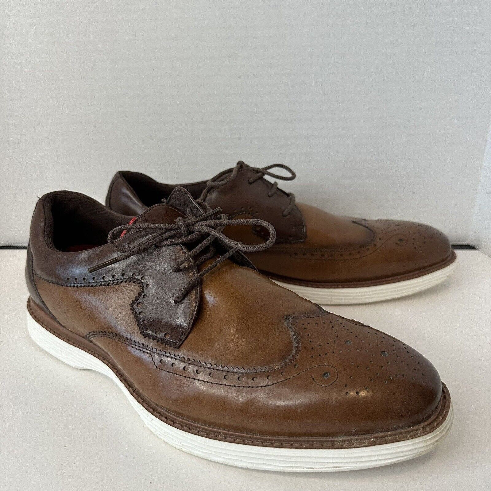 Stacy Adams Shoe Regent Wingtip Oxford Cognac Brown Sz 10