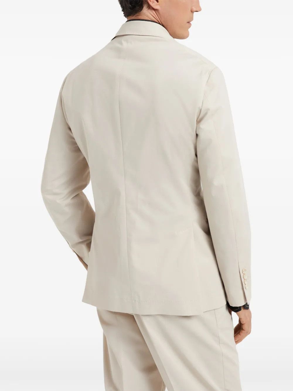 Brunello Cucinelli o1w1db11125 Gabardine Large Lapels Jacket in Beige Size US M / EU 48-50 / 2 - 4 Thumbnail